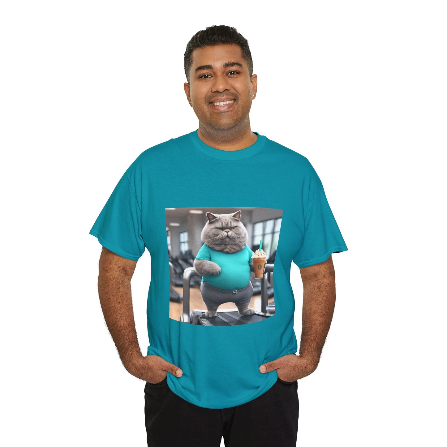 Funny Fat Cat On The Treadmill - Flashlander Gym Shirt