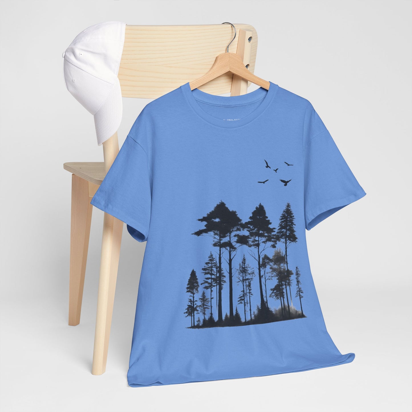 Camisa del bosque de pinos Camiseta unisex de algodón pesado Flashlander