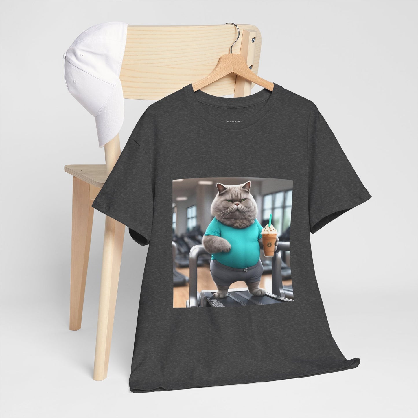 Funny Fat Cat On The Treadmill - Flashlander Gym Shirt