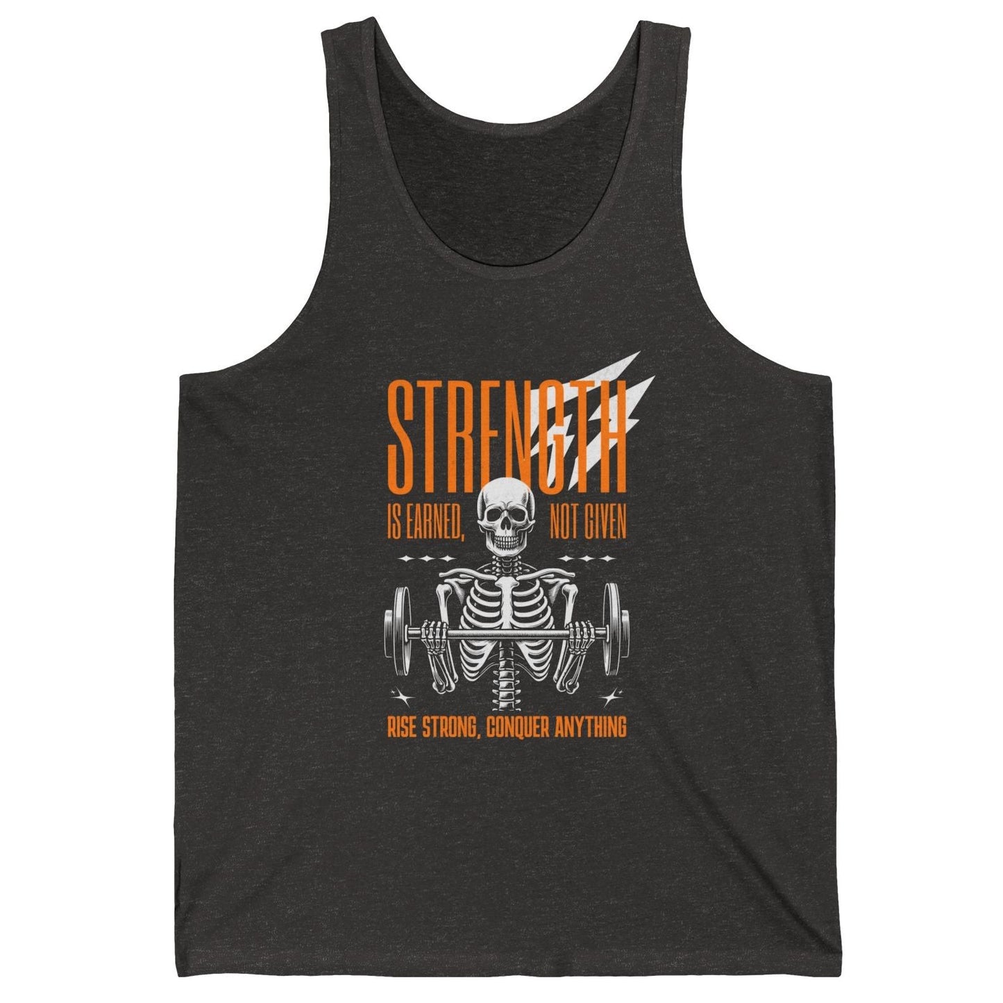 Skeletor Bodybuilding Strength Gym Tank Flashlander Cotton Unisex Charcoal Black