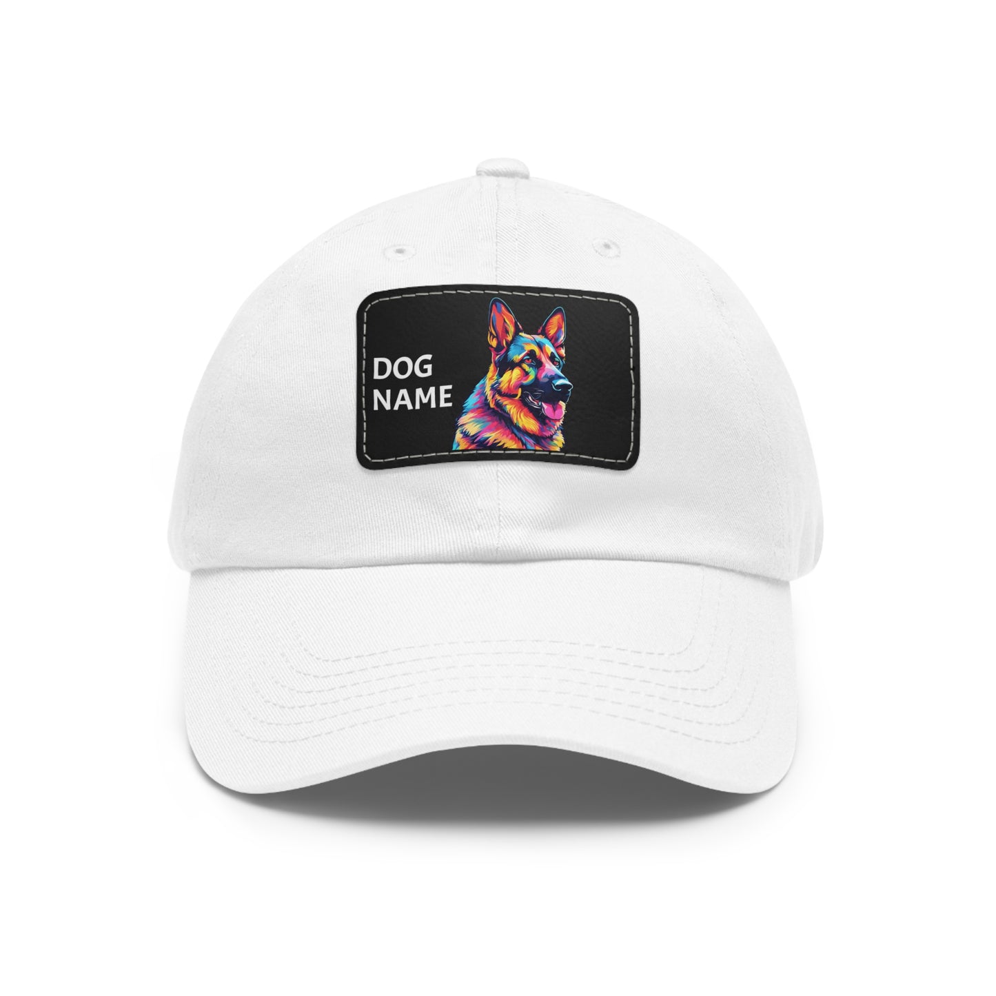 German Shepherd Dog Hat Pop Art Hat Dad Hat with Patch (Rectangle) Baseball Cap