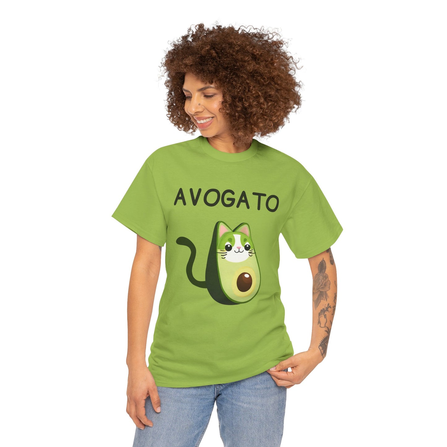 Avogato Funny Avocado Cat Face - Flashlander Gym Shirt