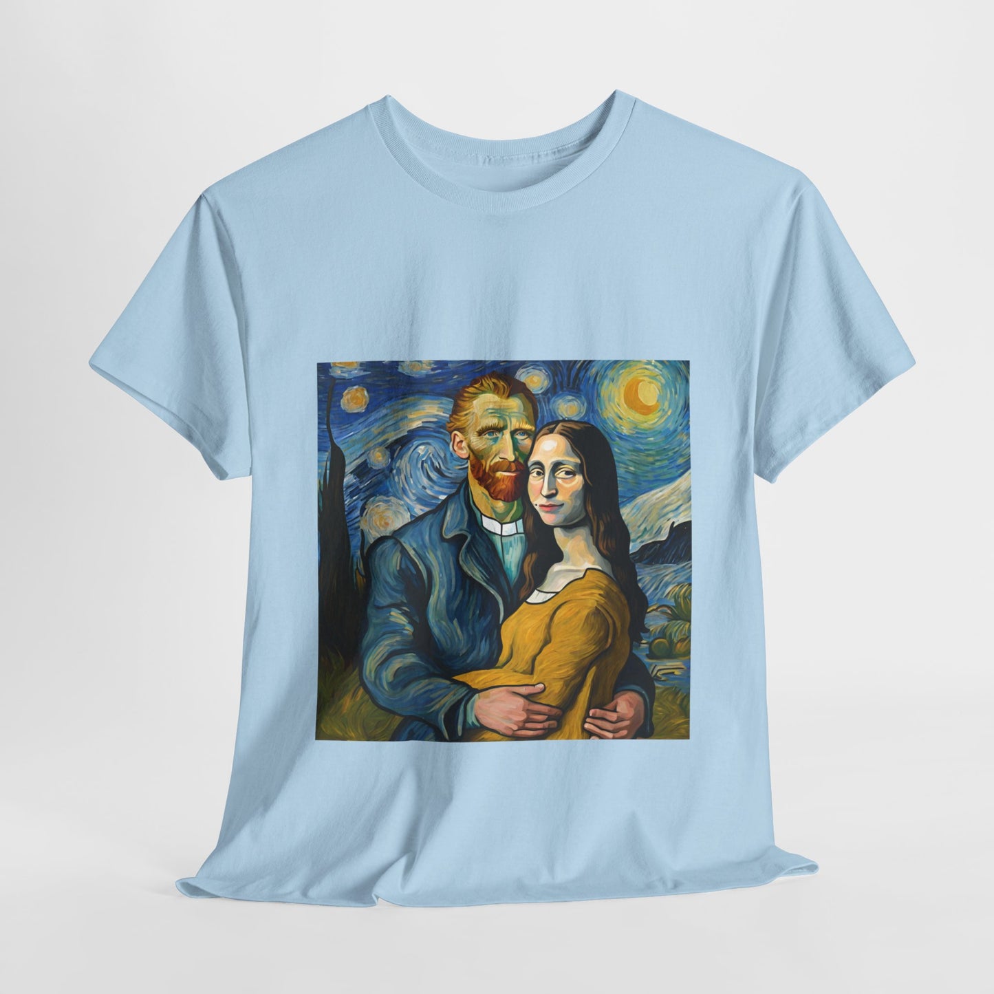 Funny Mona Lisa with Vincent Van Gogh Starry Night - Flashlander Gym Shirt