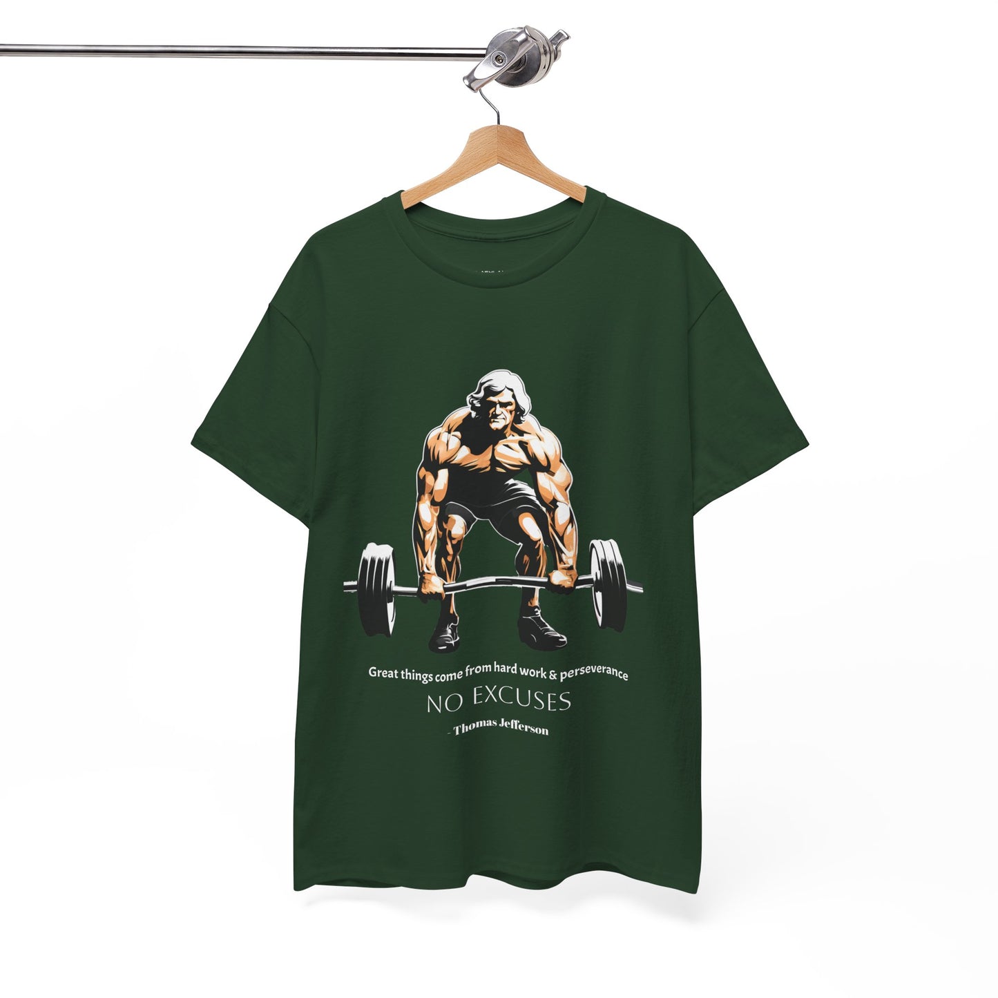 Thomas Jefferson Bodybuilder Shirt - Flashlander Great Things Come From Hard Work And Perseverance, No excuses Graphic Tee