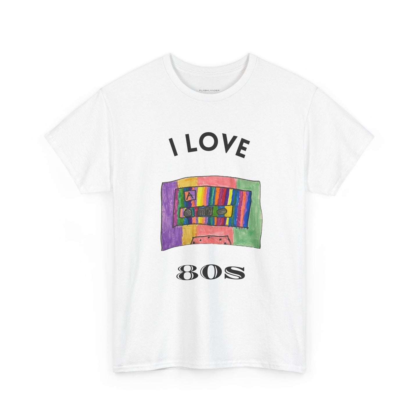 Retro Vibes Art Pop Cassette Tape I Love 80's - Flashlander Gym Shirt