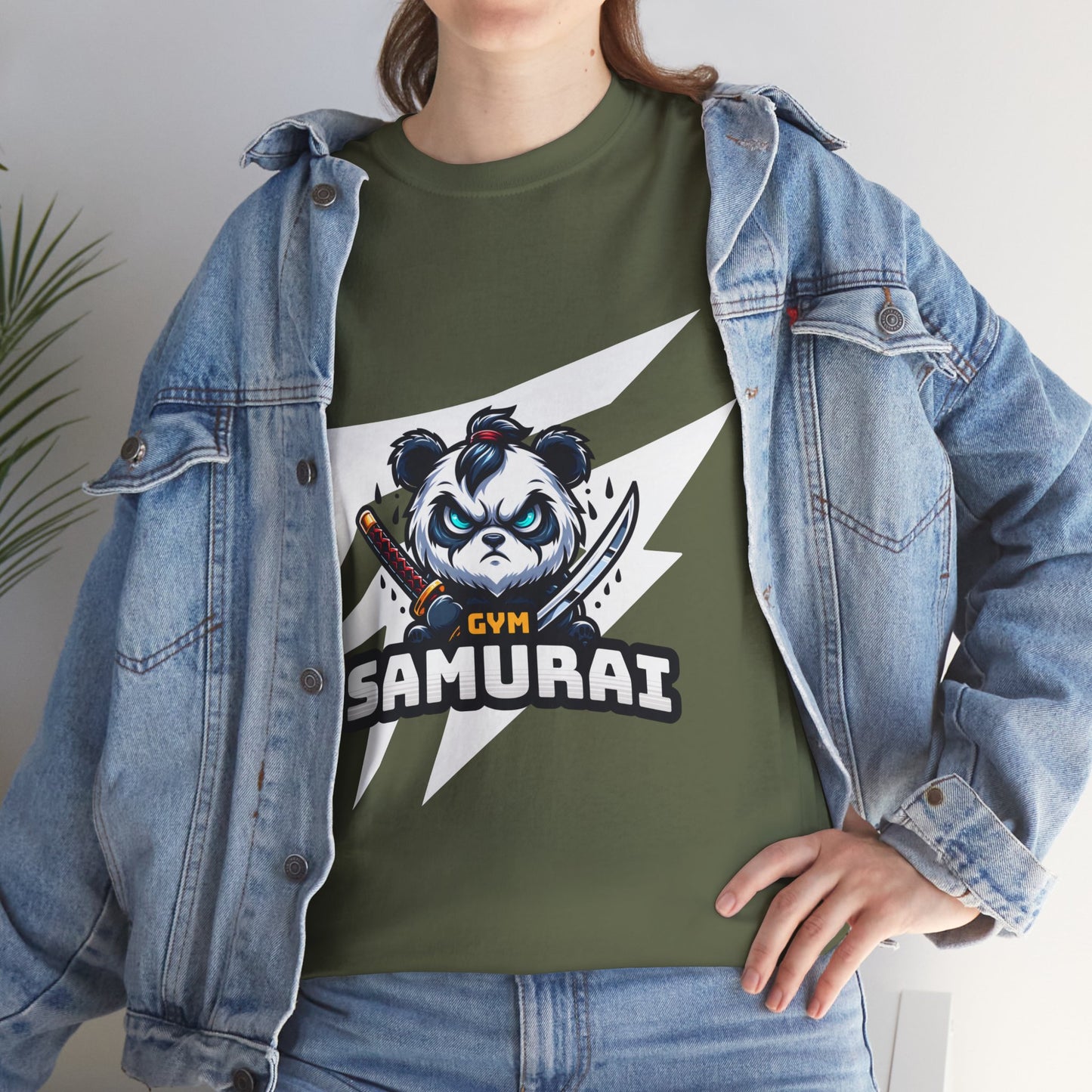 Panda Gym Samurai Shirt Flashlander Performance T-Shirt Cotton Unisex Charcoal Black Graphic Tee