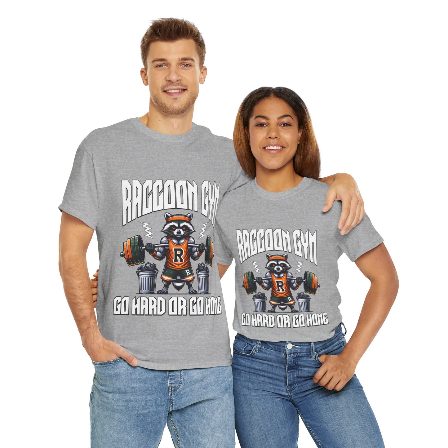 Raccoon Bodybuilder Shirt Flashlander Go Hard or Go Home Gym T-Shirt Cotton Unisex Graphic Tee