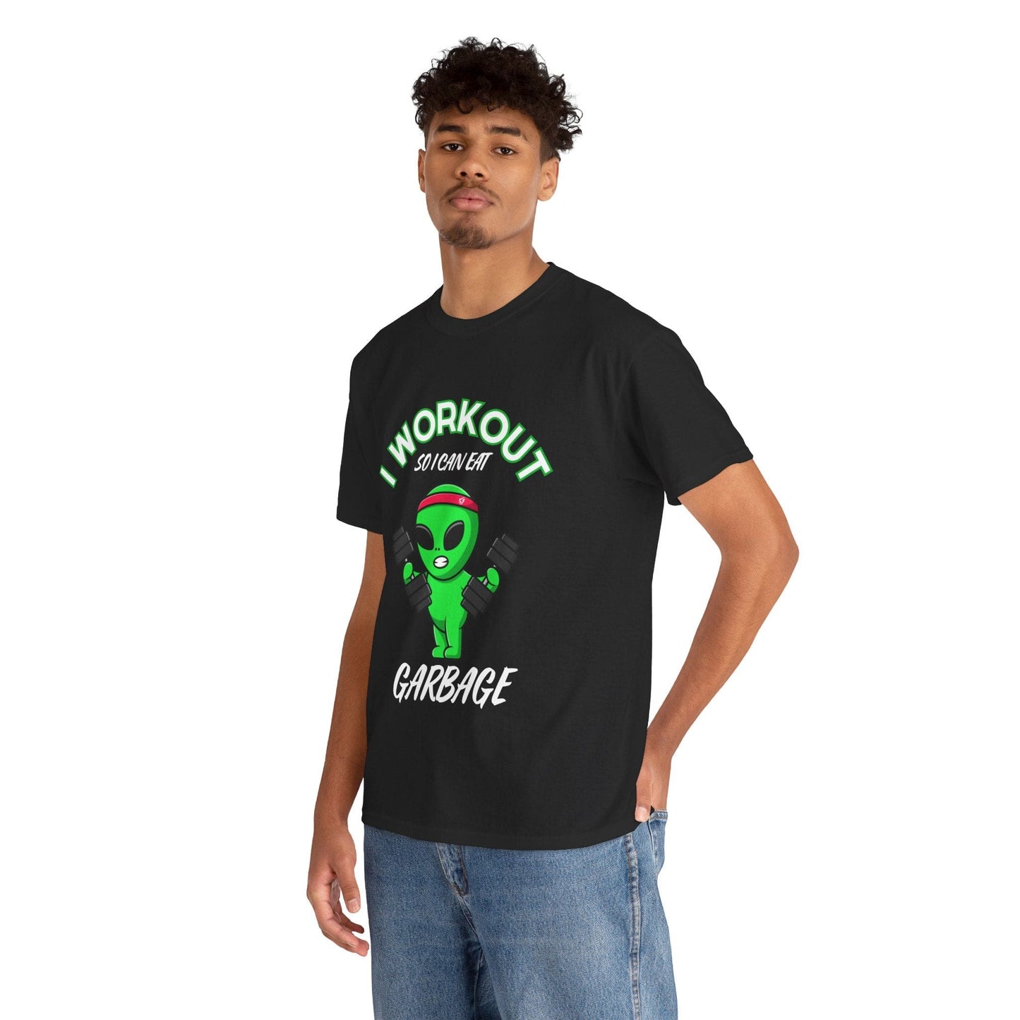 Alien I Workout So I Can Eat Garbage Graphic Tee Flashlander