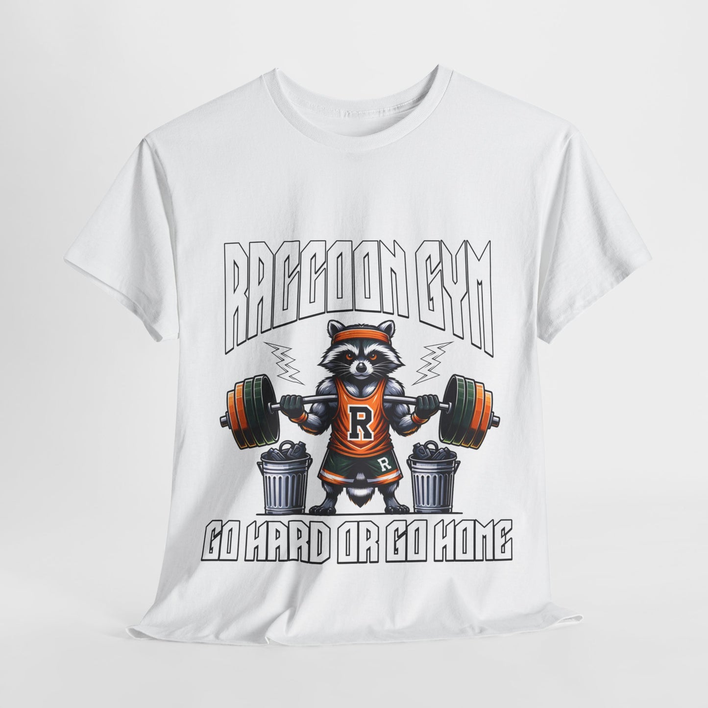 Raccoon Bodybuilder Shirt Flashlander Go Hard or Go Home Gym T-Shirt Cotton Unisex Graphic Tee