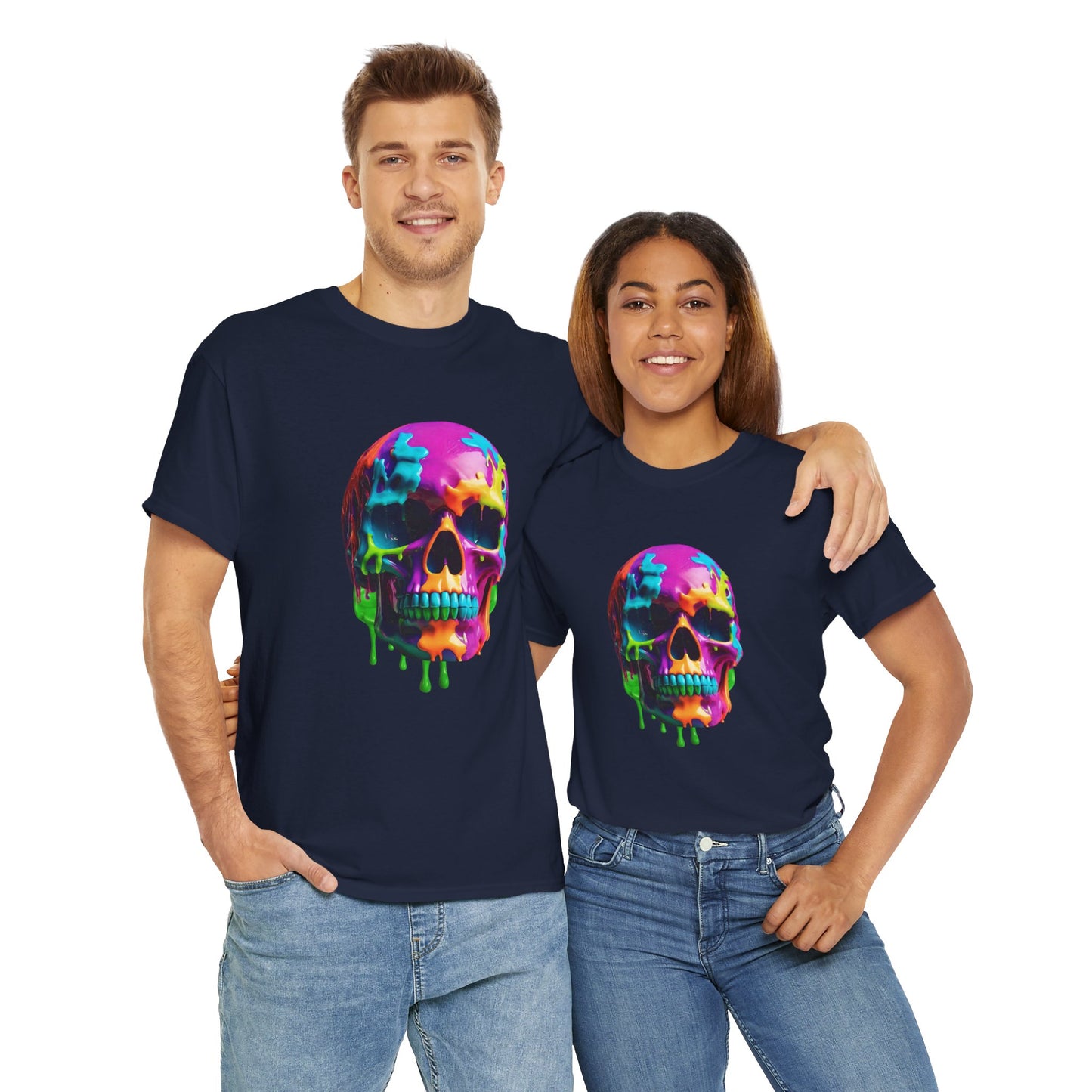 Camiseta con calavera de fusión de neón Flashlander