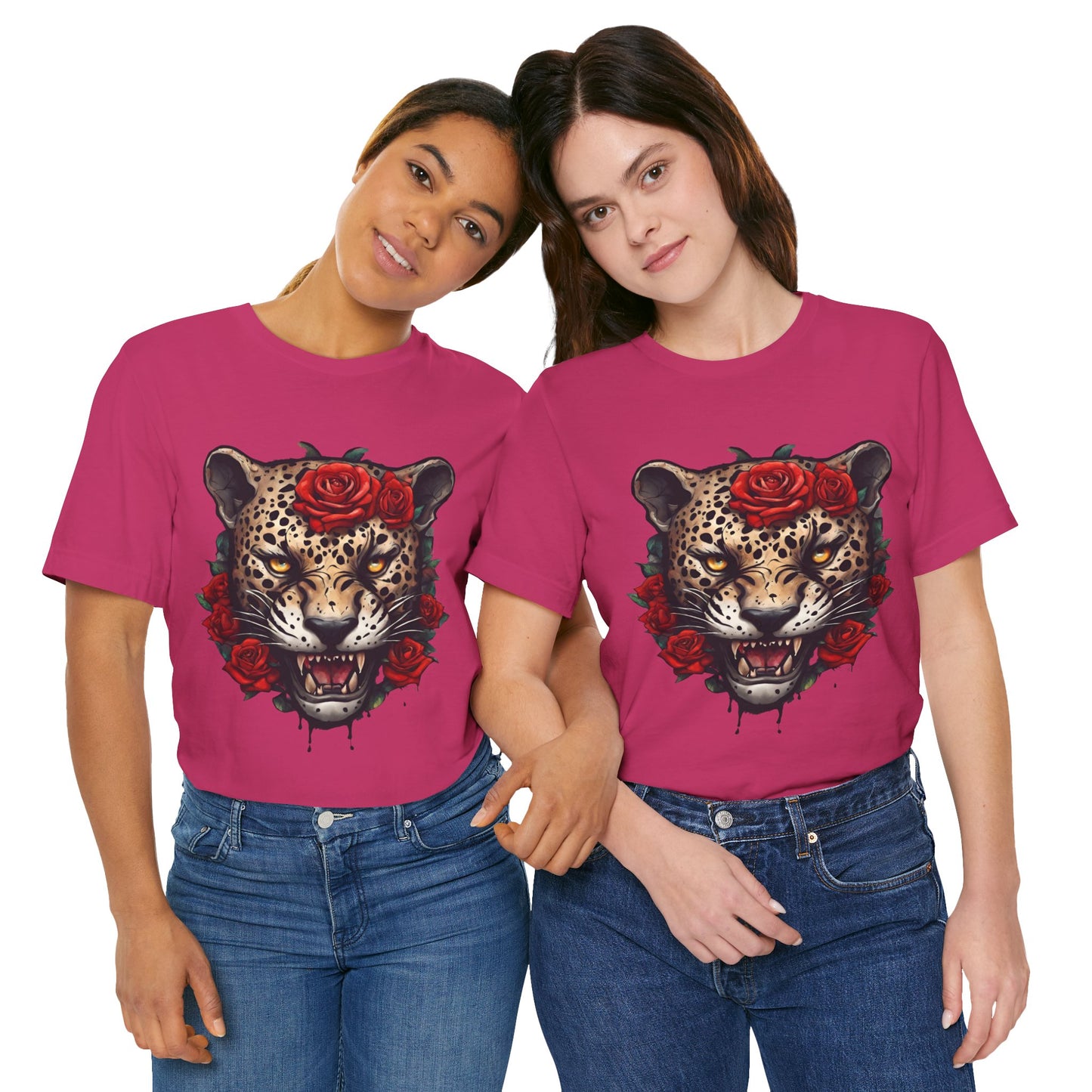 Jaguar Flames and Roses Graphic Tee Flashlander