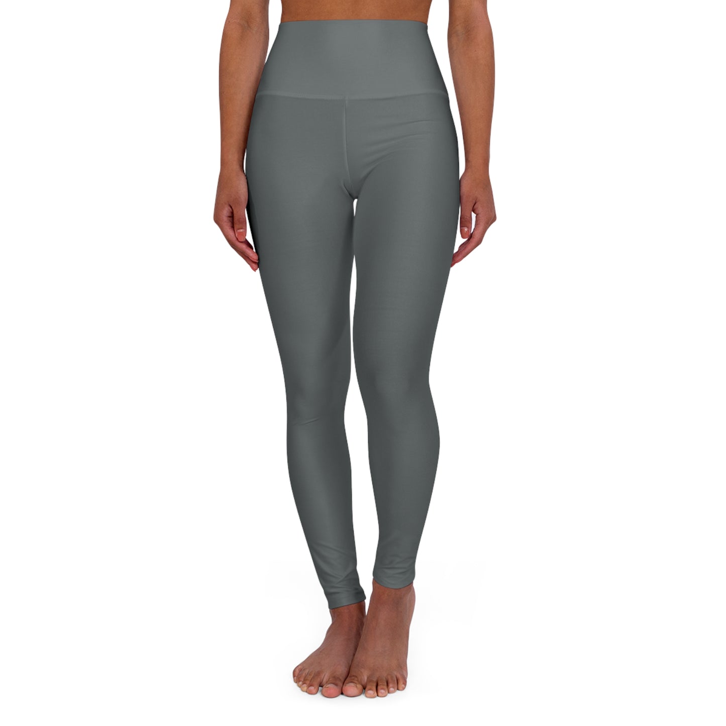 Flashlander Sportswear Zen High Waisted Yoga Leggings Dark Grey (AOP) B