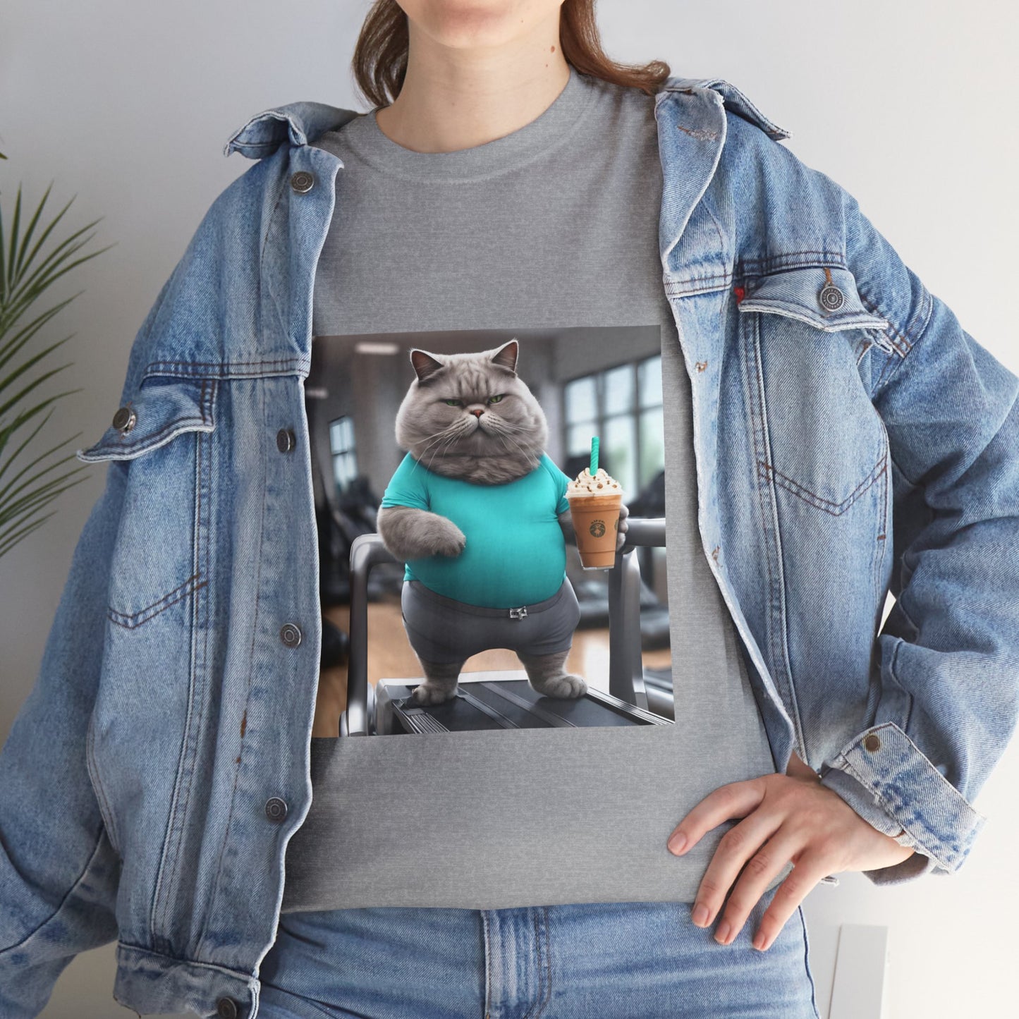 Funny Fat Cat On The Treadmill - Flashlander Gym Shirt