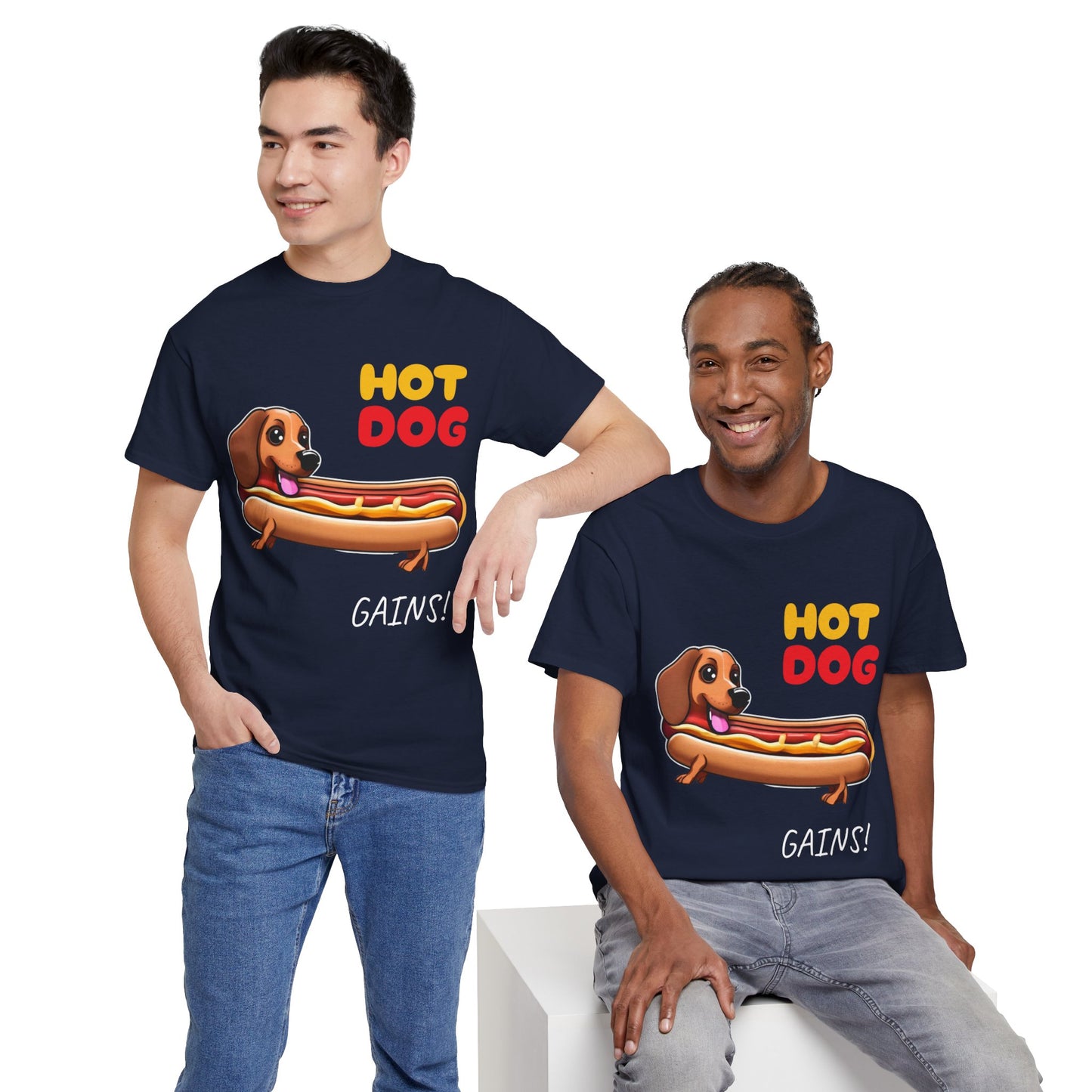 Hot Dog Gains Dachshund Dog - Flashlander Gym Shirt