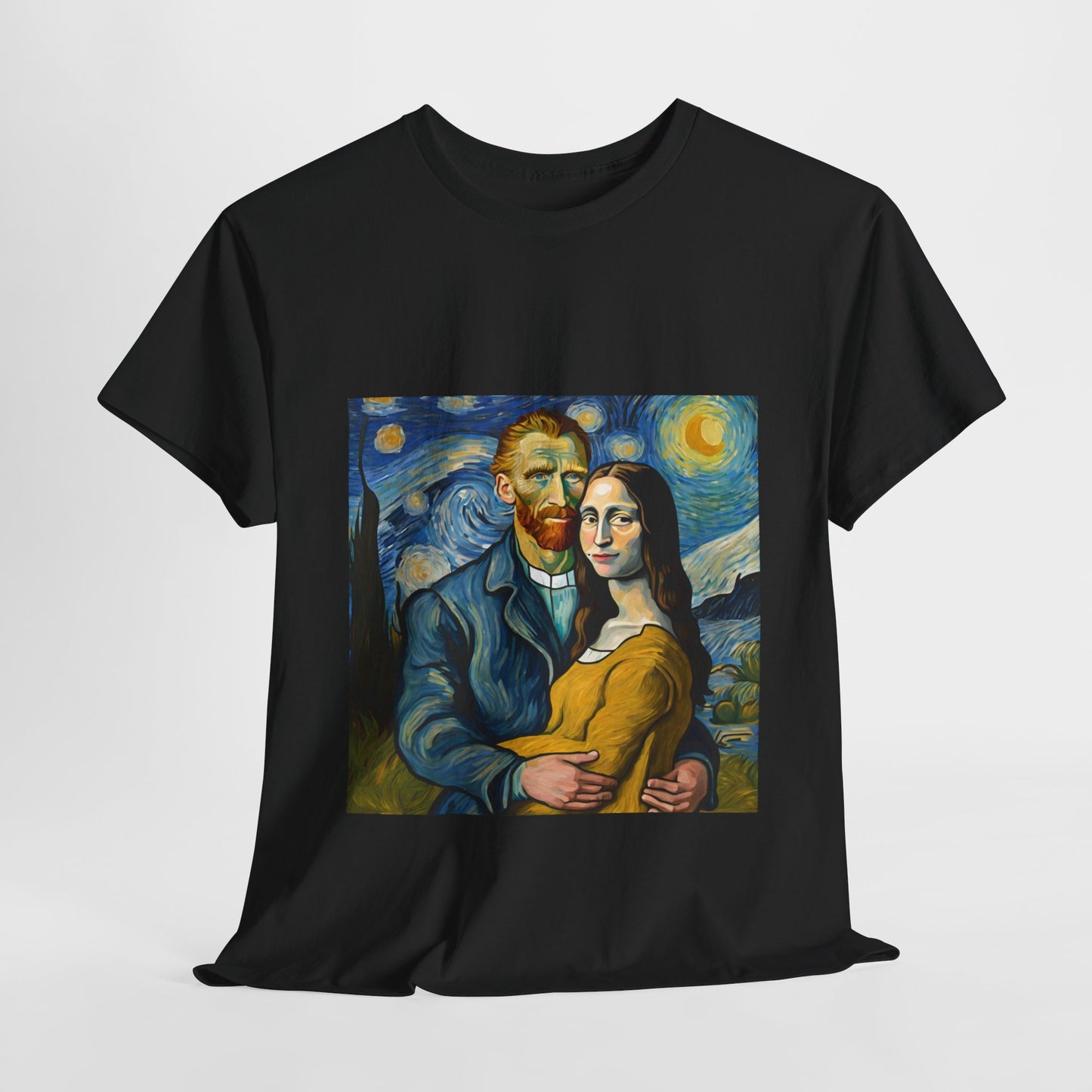 Funny Mona Lisa with Vincent Van Gogh Starry Night - Flashlander Gym Shirt