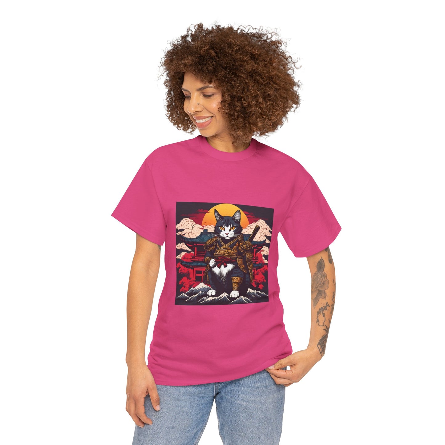 Samurai Cat Cartoon Anime - Flashlander Gym Shirt