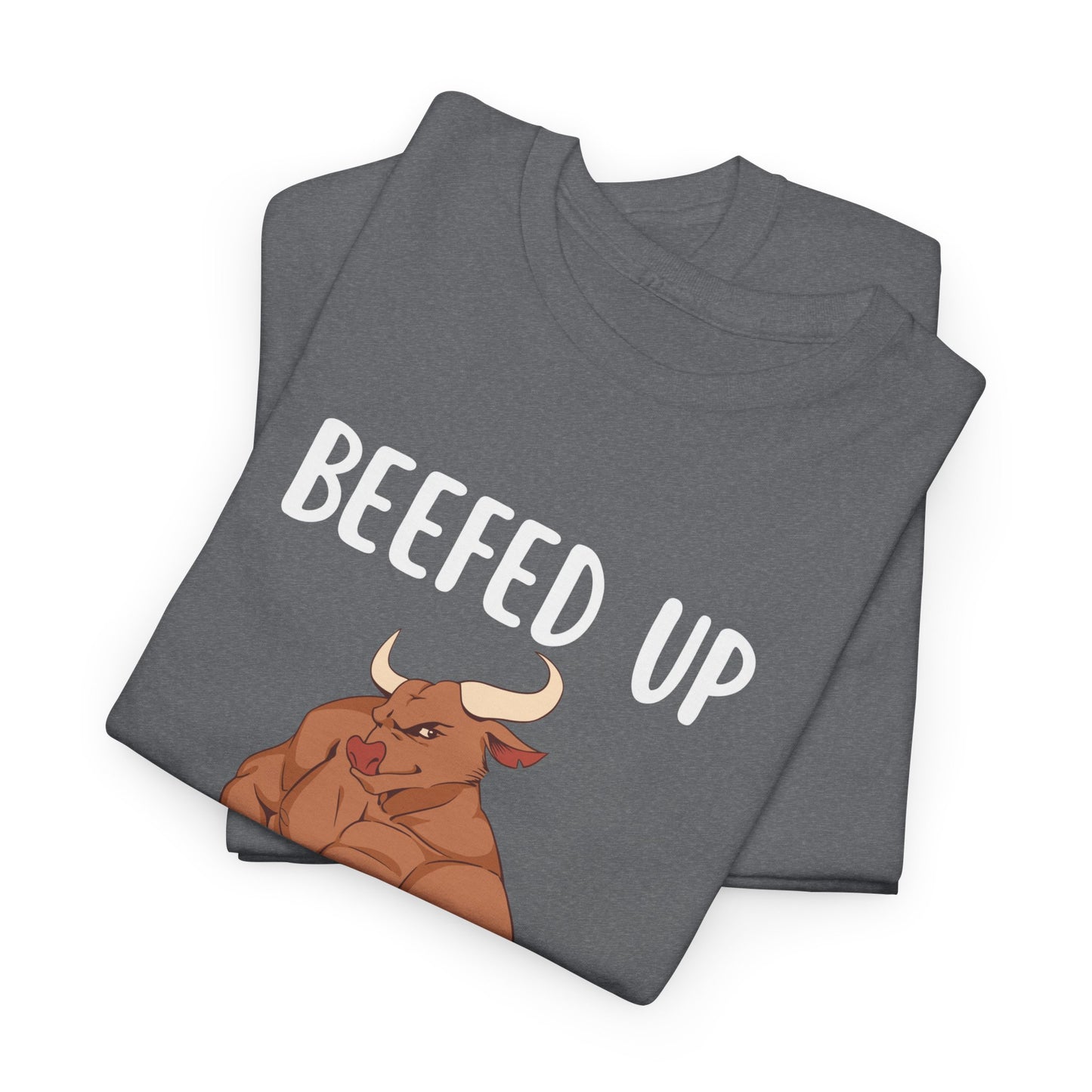 Muscle Bull Beefed Up No Bull, Just Gains - Flashlander Gym Shirt