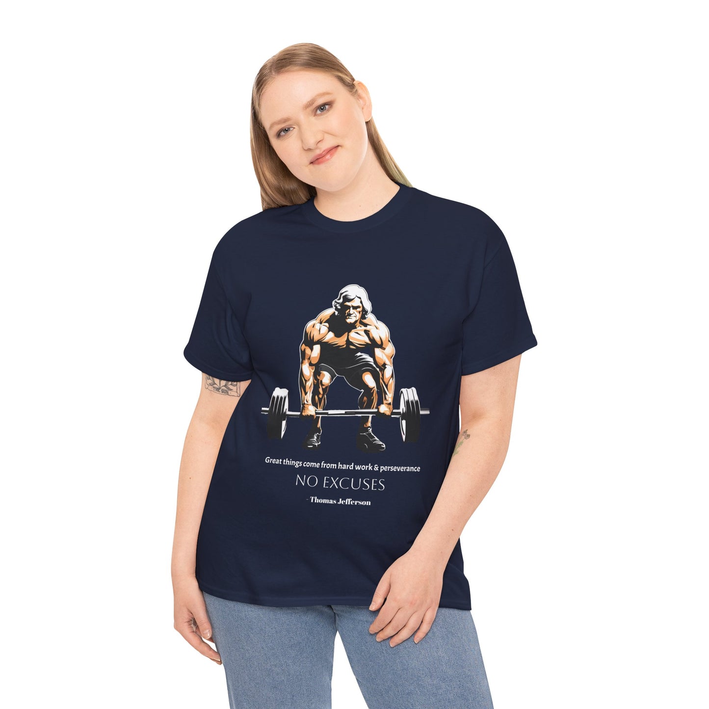 Thomas Jefferson Bodybuilder Shirt - Flashlander Great Things Come From Hard Work And Perseverance, No excuses Graphic Tee