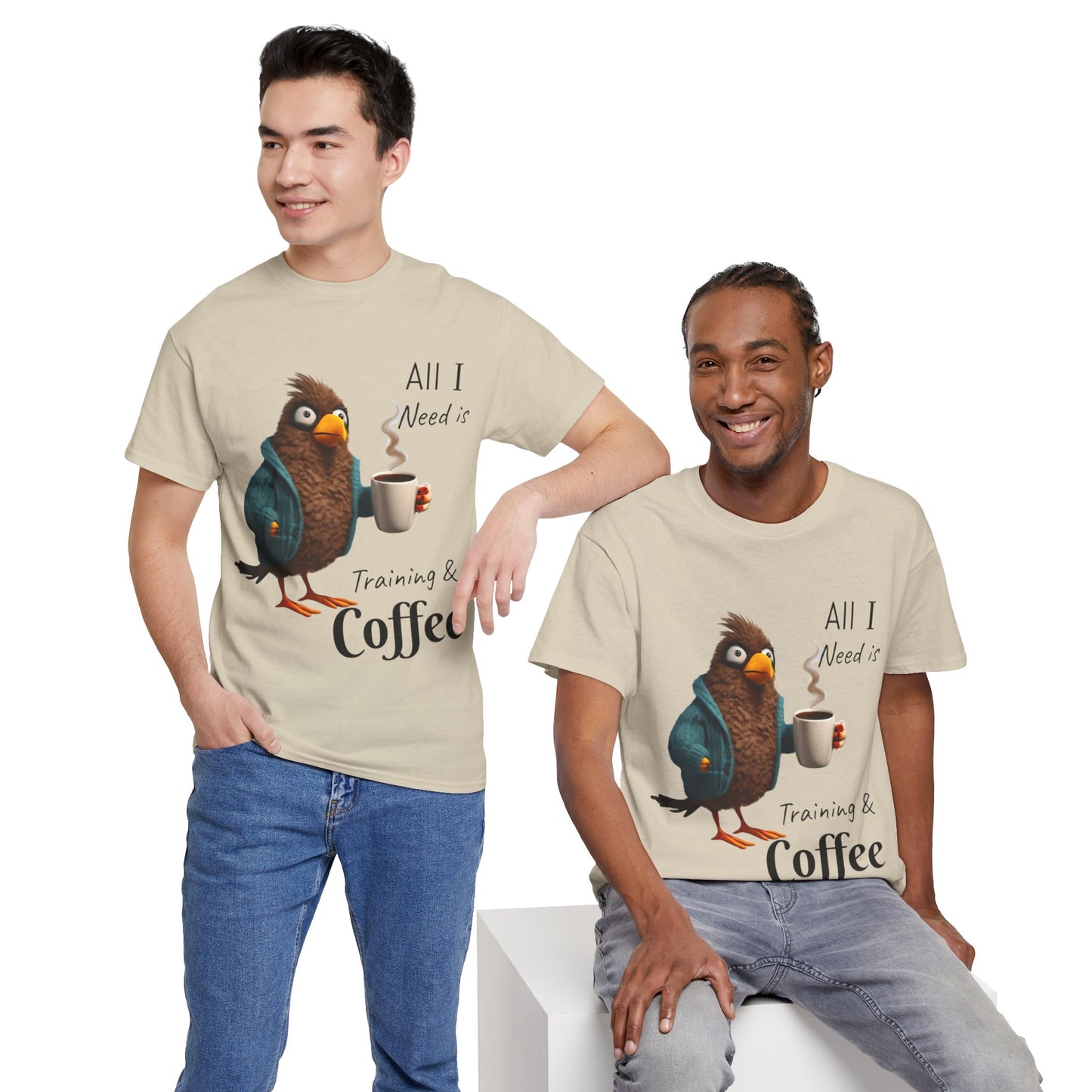 Camiseta con el mensaje "Todo lo que necesito es entrenamiento y café" - Camiseta de gimnasio Flashlander