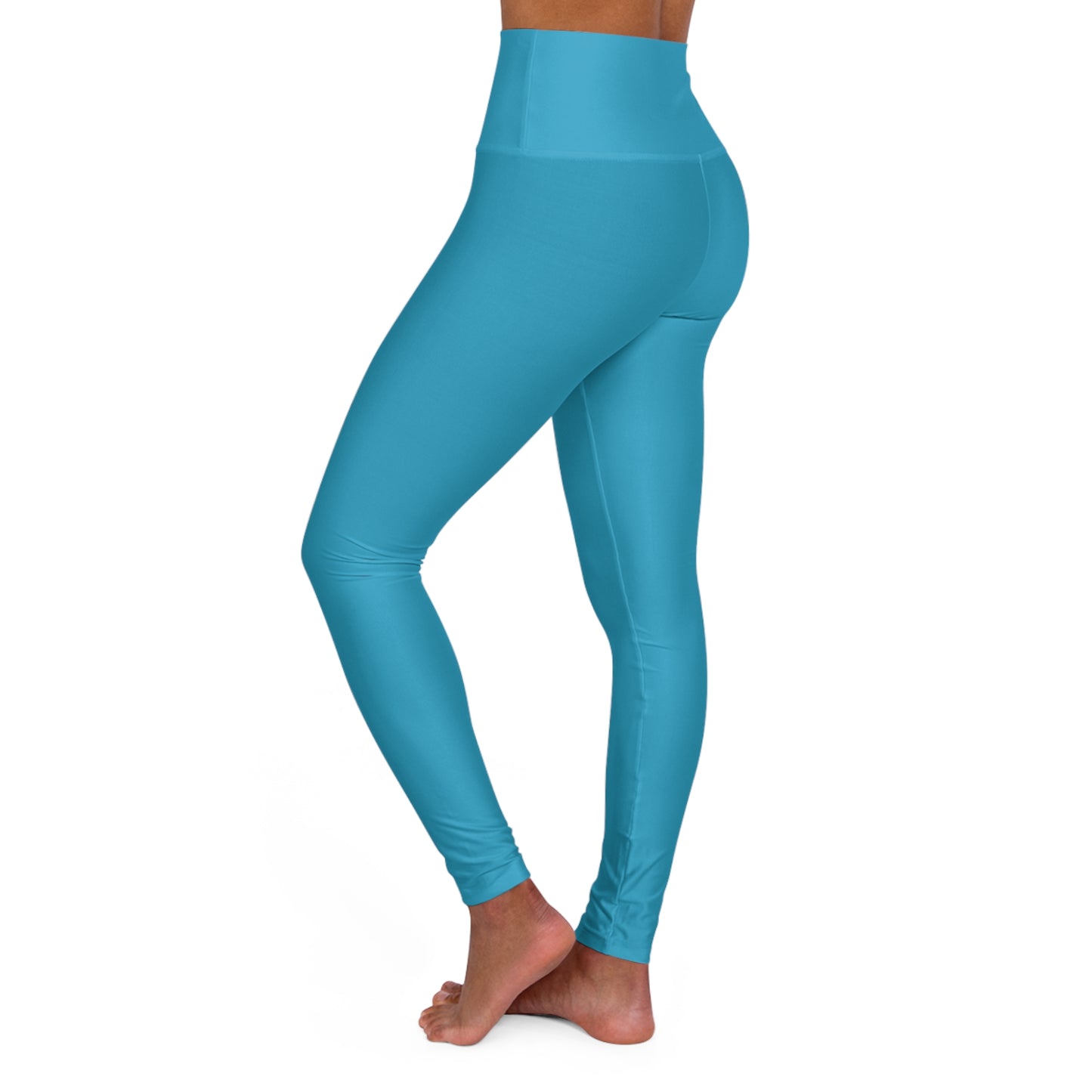 Flashlander Sportswear Zen High Waisted Yoga Leggings Turquoise (AOP)