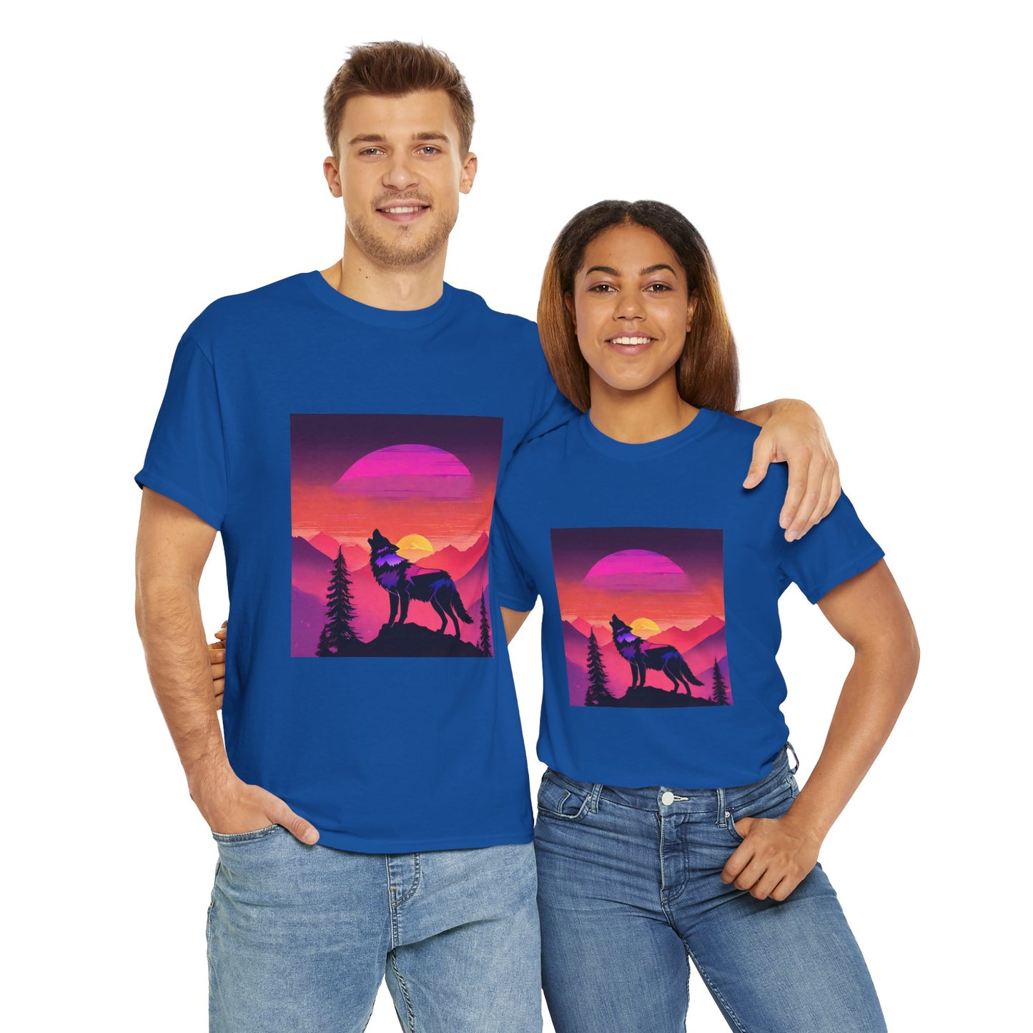 Wolf Majestic Sunset Gaphic Tee Flashlander