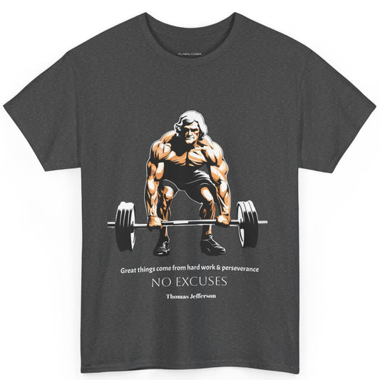 Thomas Jefferson Bodybuilder Shirt - Flashlander Great Things Come From Hard Work And Perseverance, No excuses Graphic Tee