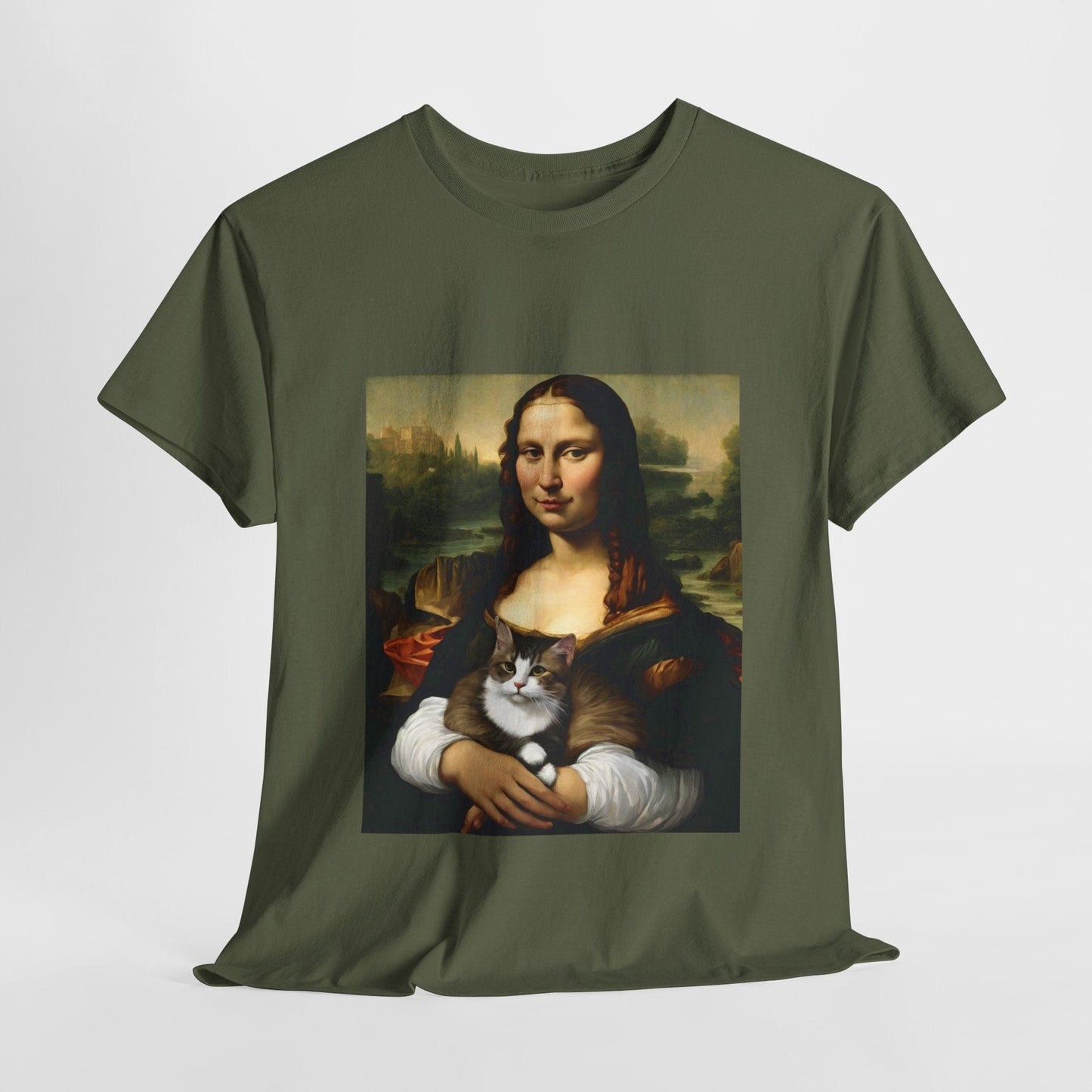 Mona Lisa with Cat - Flashlander Gym Shirt