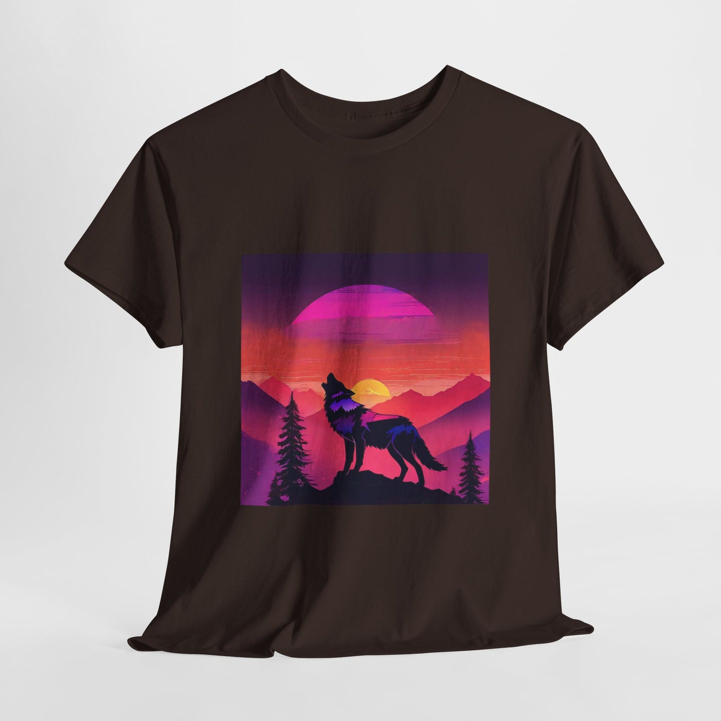 Wolf Majestic Sunset Gaphic Tee Flashlander