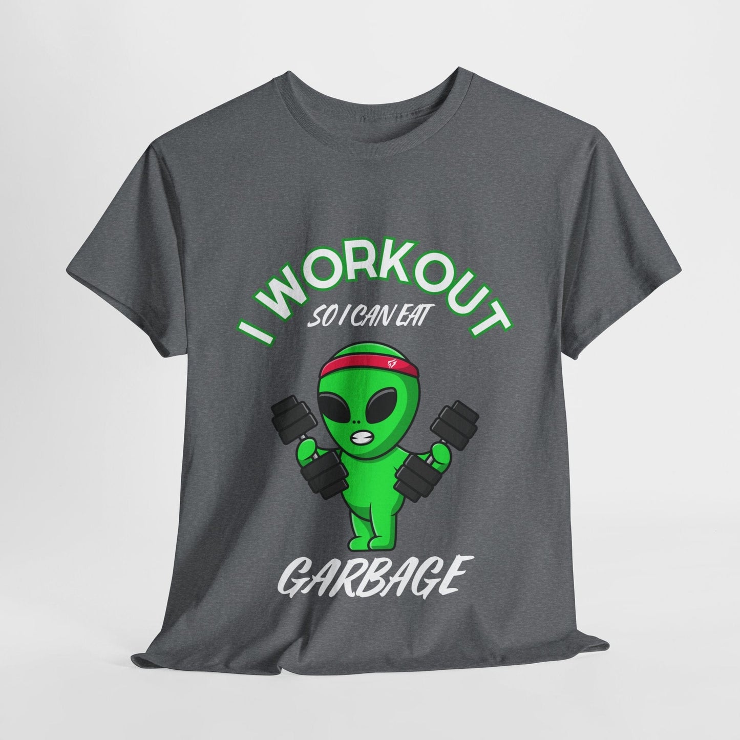 Alien I Workout So I Can Eat Garbage Graphic Tee Flashlander