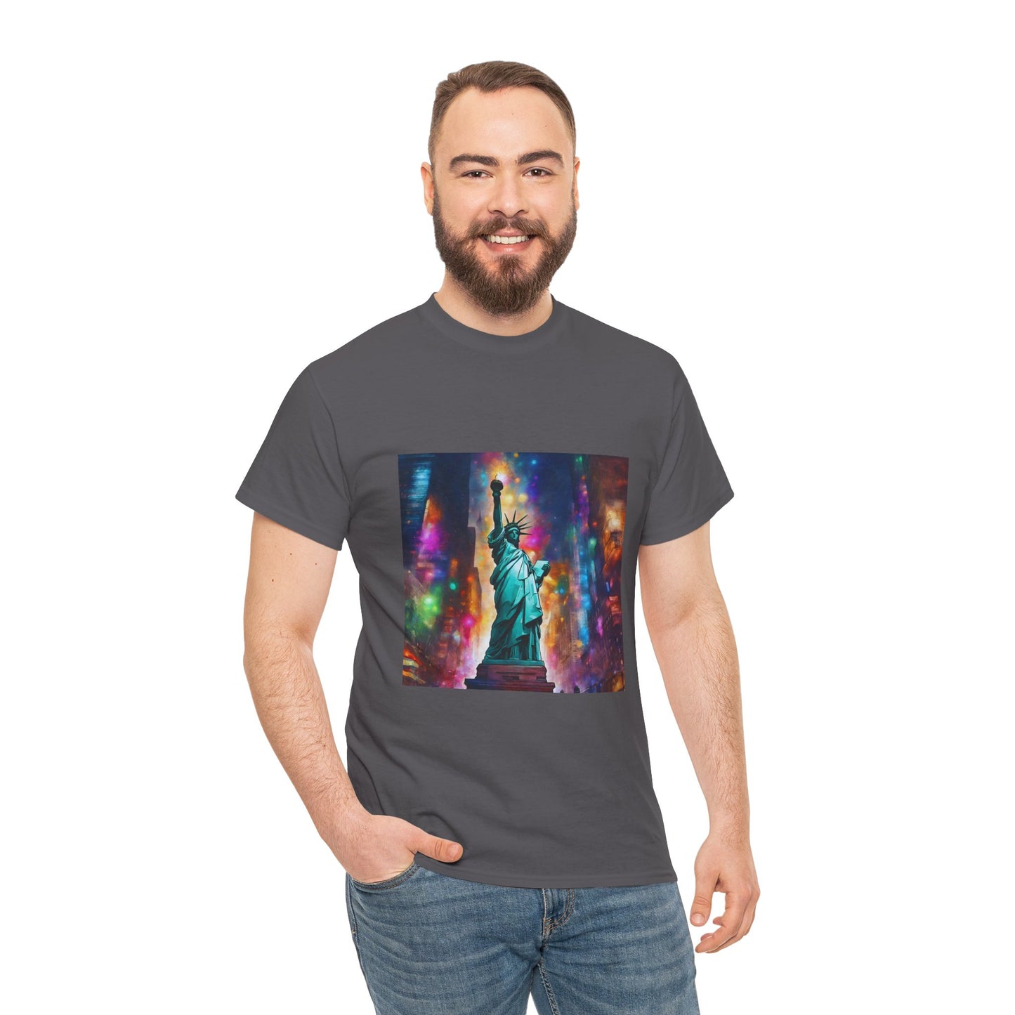 The Statue of Liberty in the Heart of New York Graphic Tee Flashlander