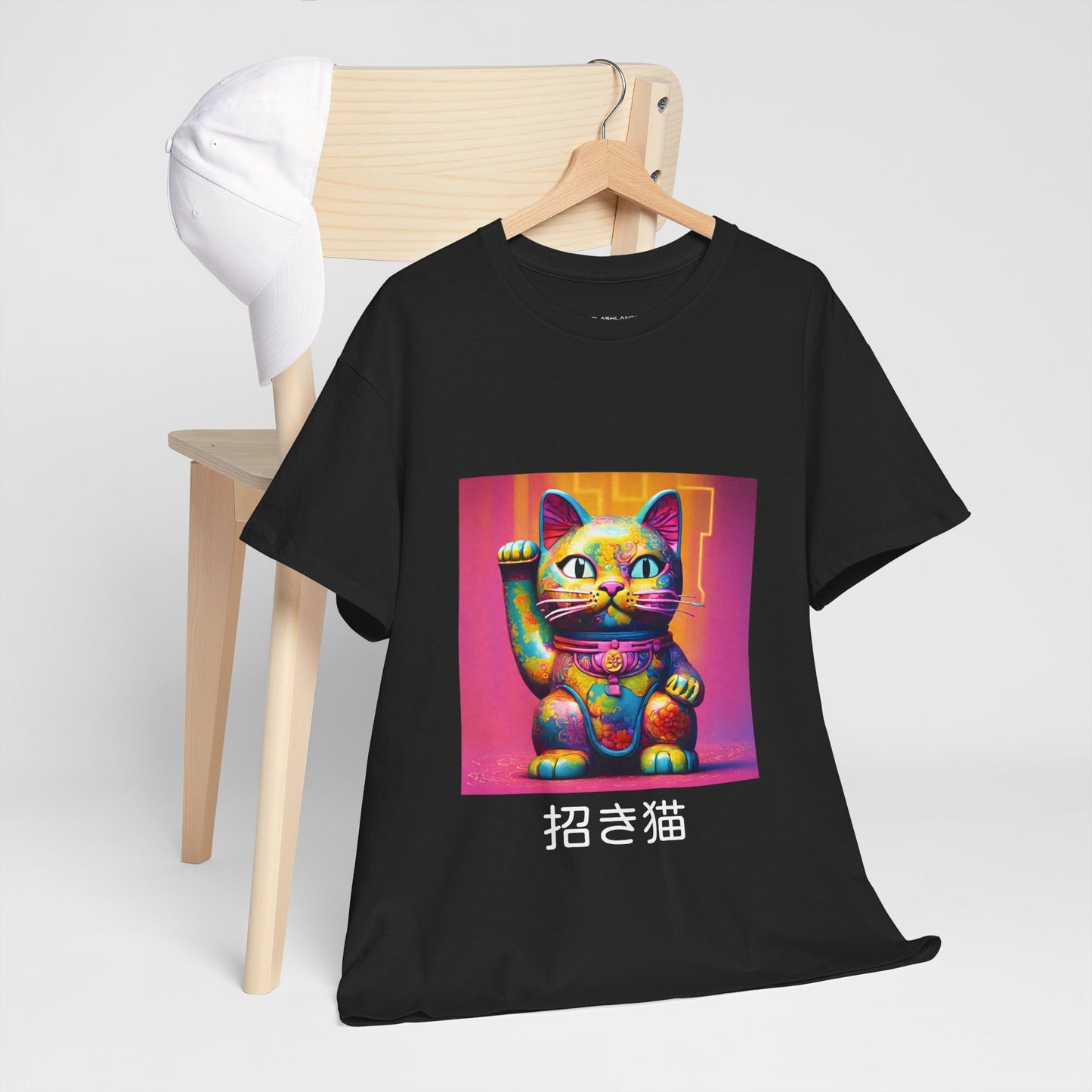 Japanese Lucky Cat Manekineko with Custom Japanese Name - Flashlander Gym Shirt