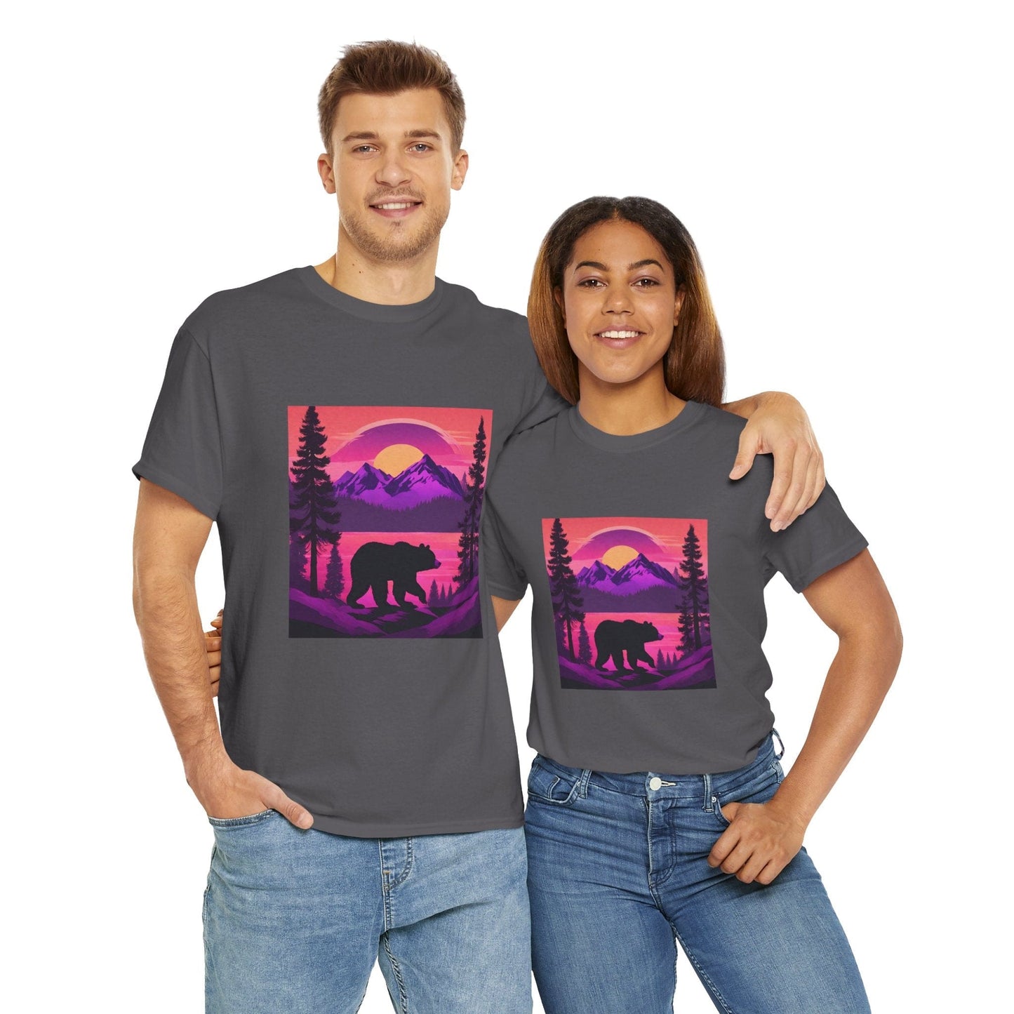 Bear Majestic Sunset Graphic Tee Flashlander