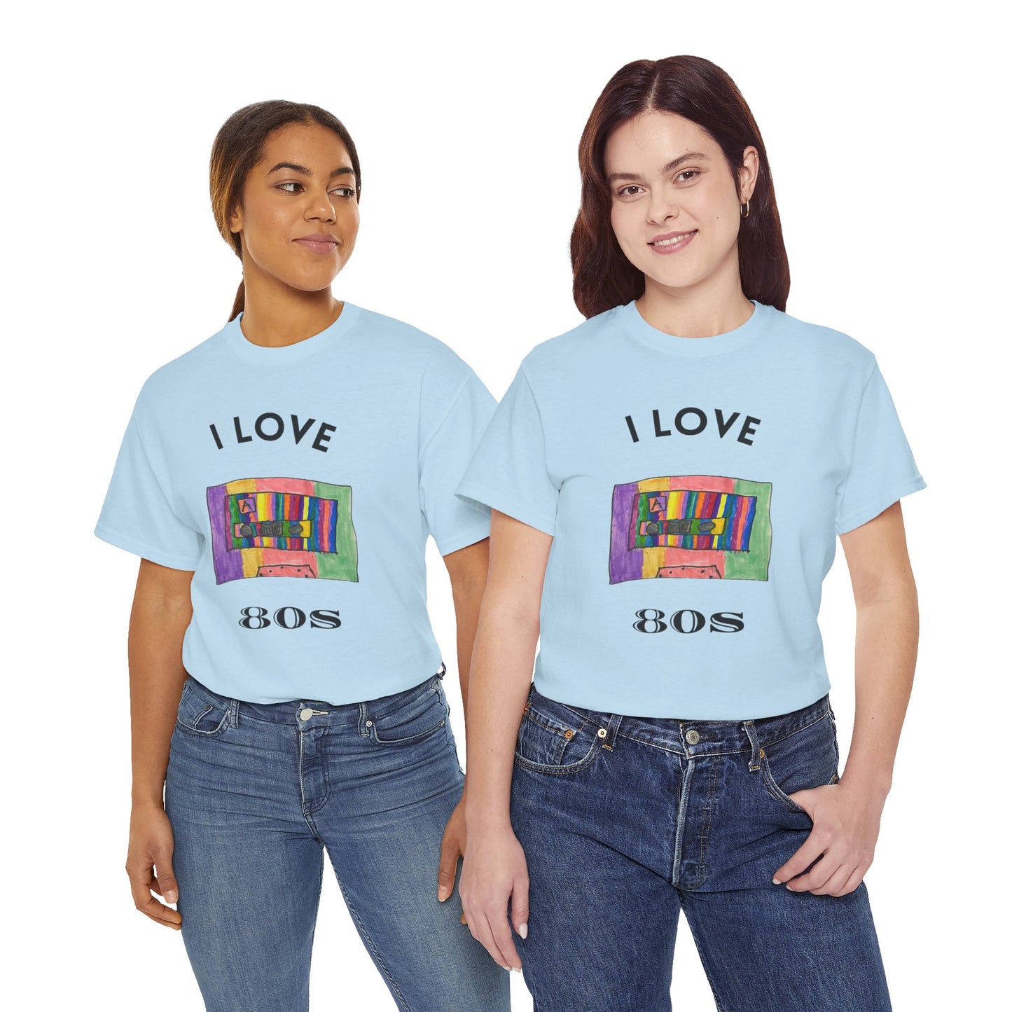 Retro Vibes Art Pop Cassette Tape I Love 80's - Flashlander Gym Shirt