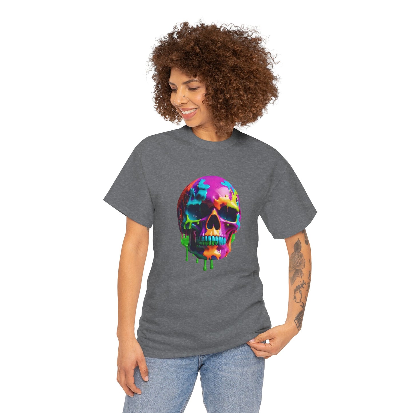 Camiseta con calavera de fusión de neón Flashlander