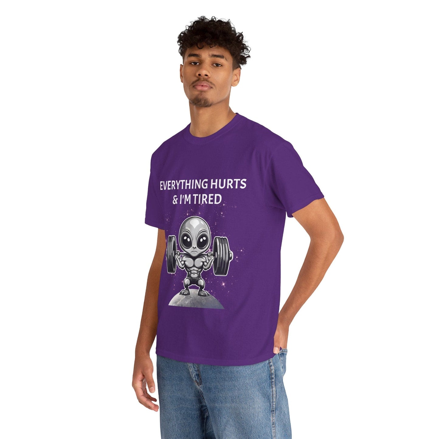 Camiseta de culturista alienígena - Flashlander Camiseta de gimnasio con todo me duele y estoy cansado