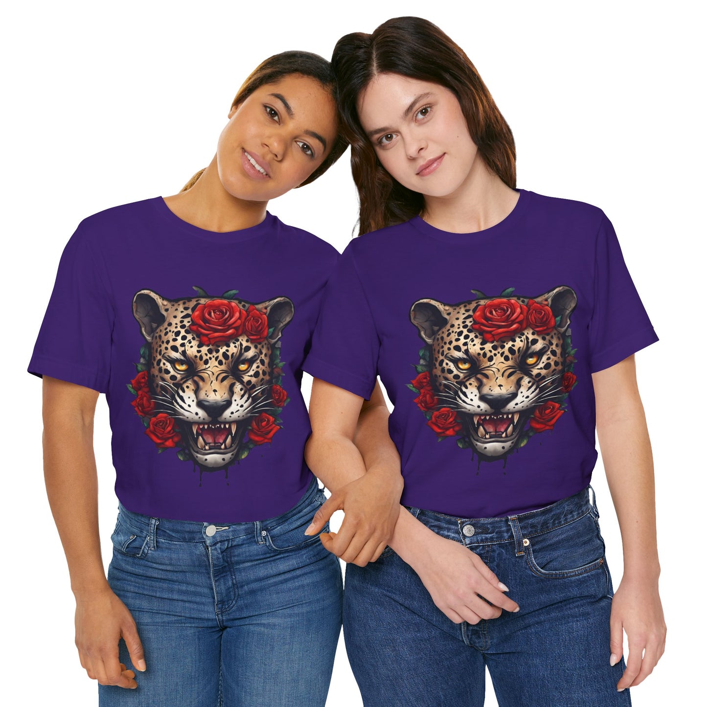 Jaguar Flames and Roses Graphic Tee Flashlander