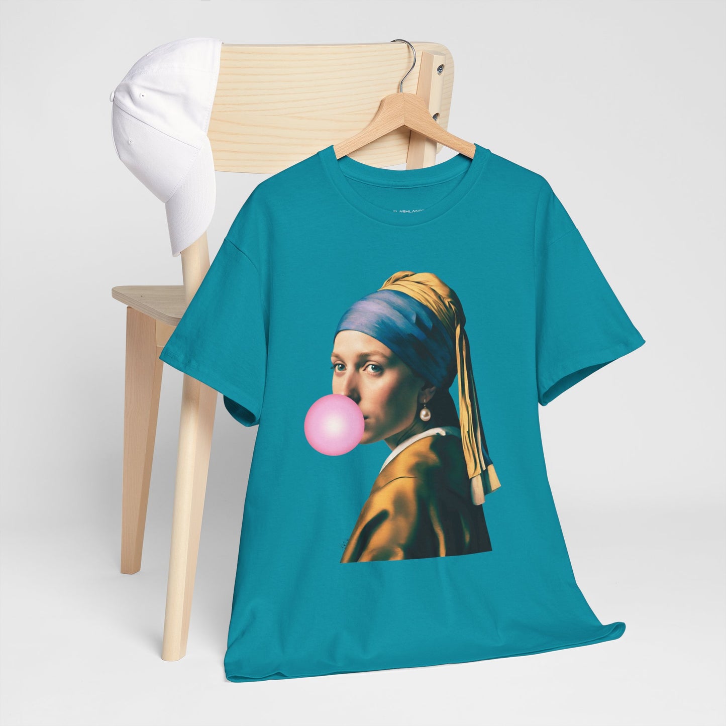 Bubble Gum Girl with a Pearl Earring Johannes Vermeer - Flashlander Gym Shirt