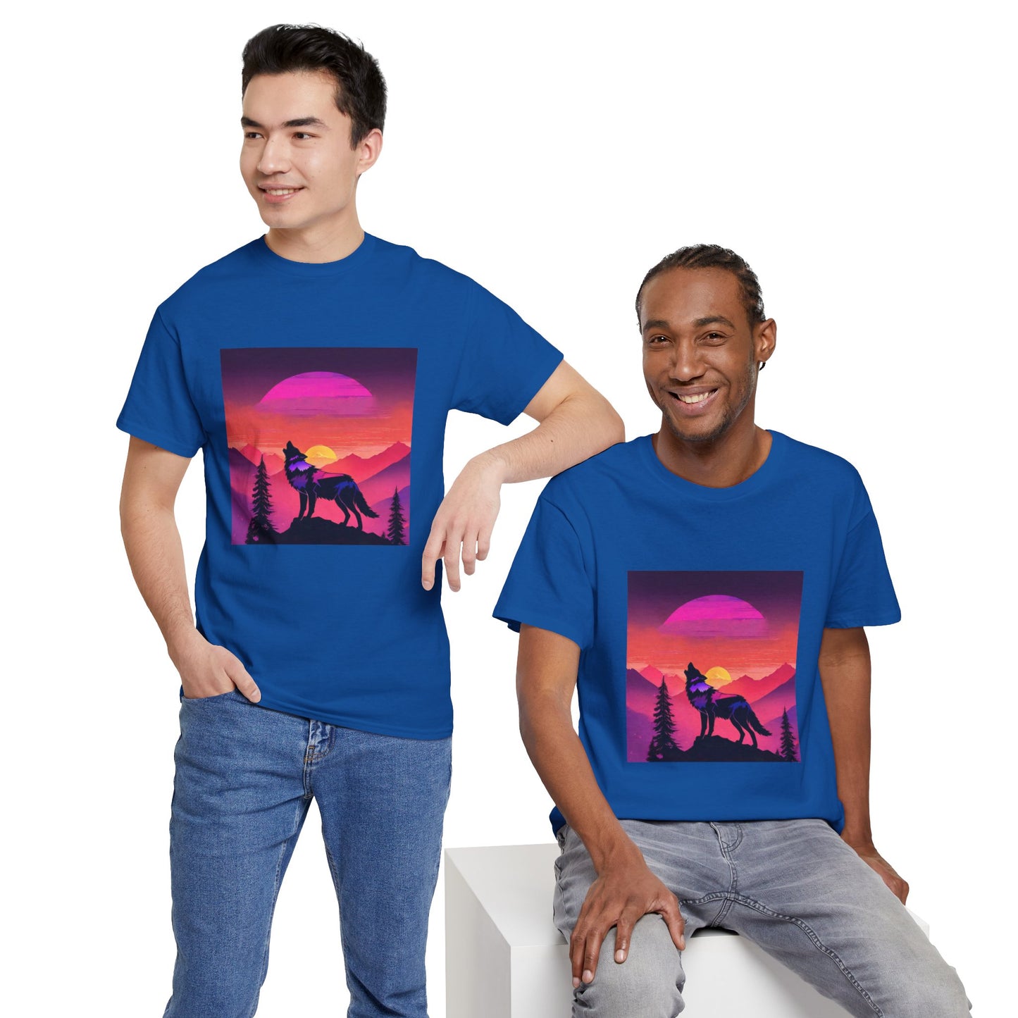 Wolf Majestic Sunset Gaphic Tee Flashlander