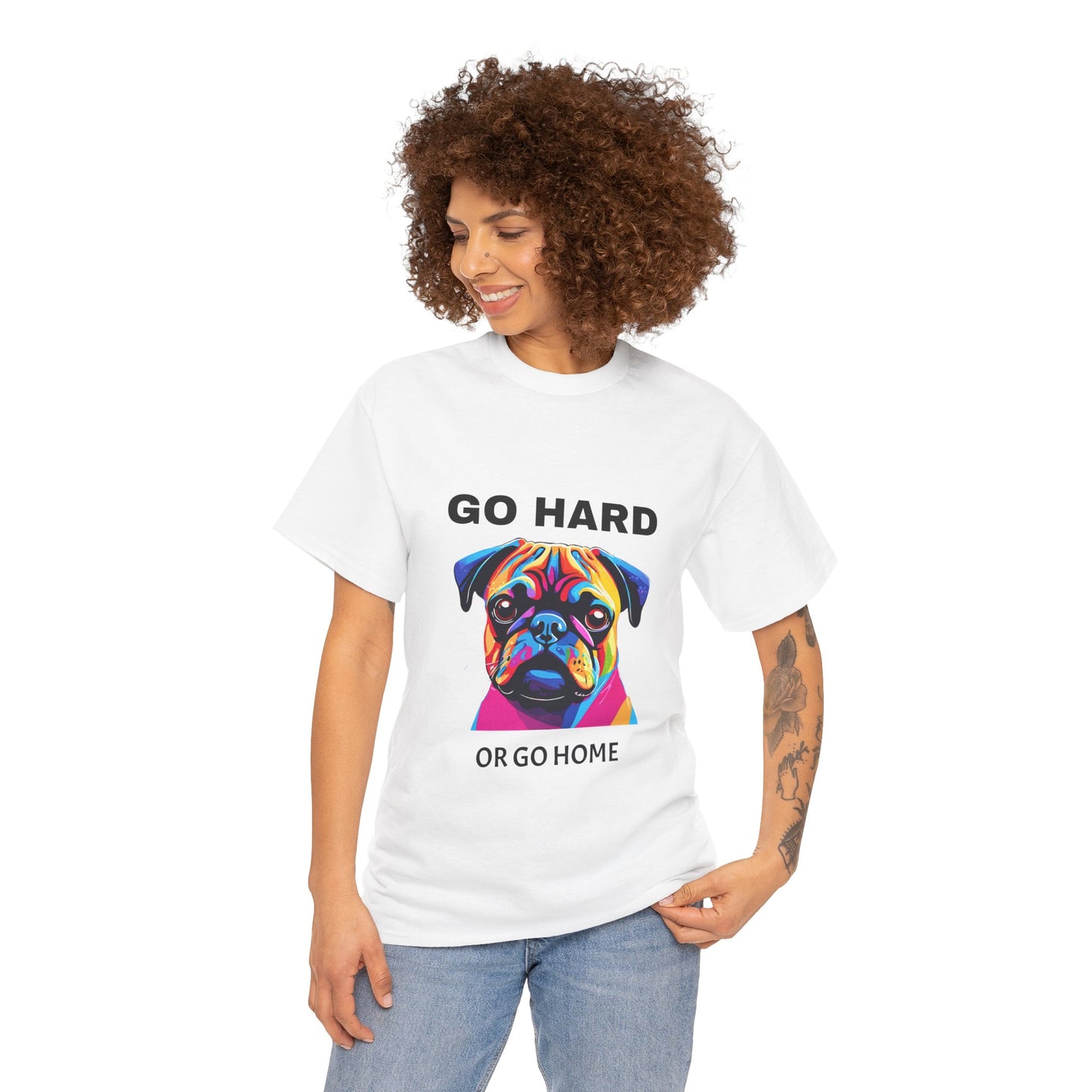 Pug Dog Pop Art  - Go Hard Or Go Home Flashlander Gym Shirt