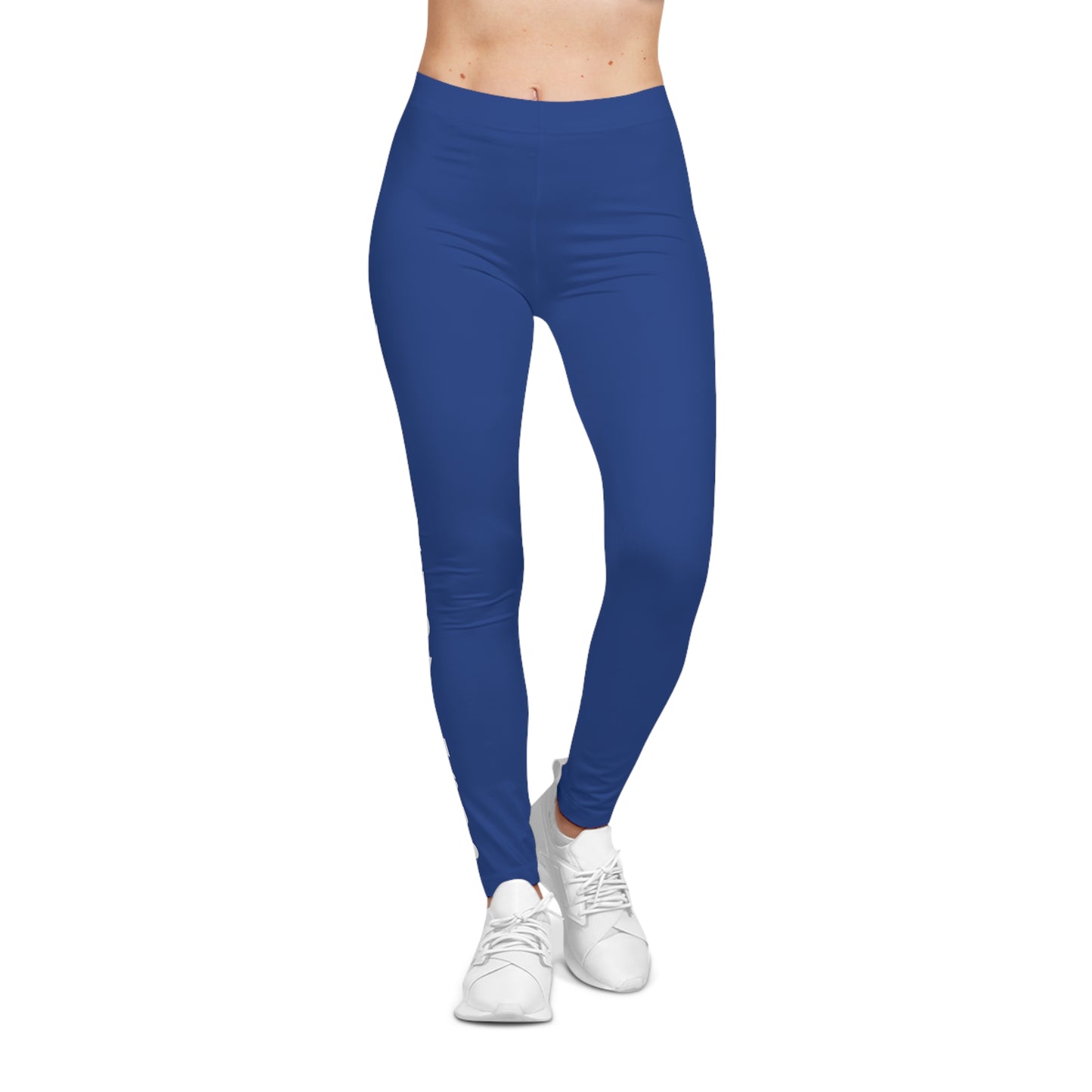 Flashlander Sportswear Evolution Women's Casual Leggings Dark Blue (AOP) Featuring Custom Motivational Quote