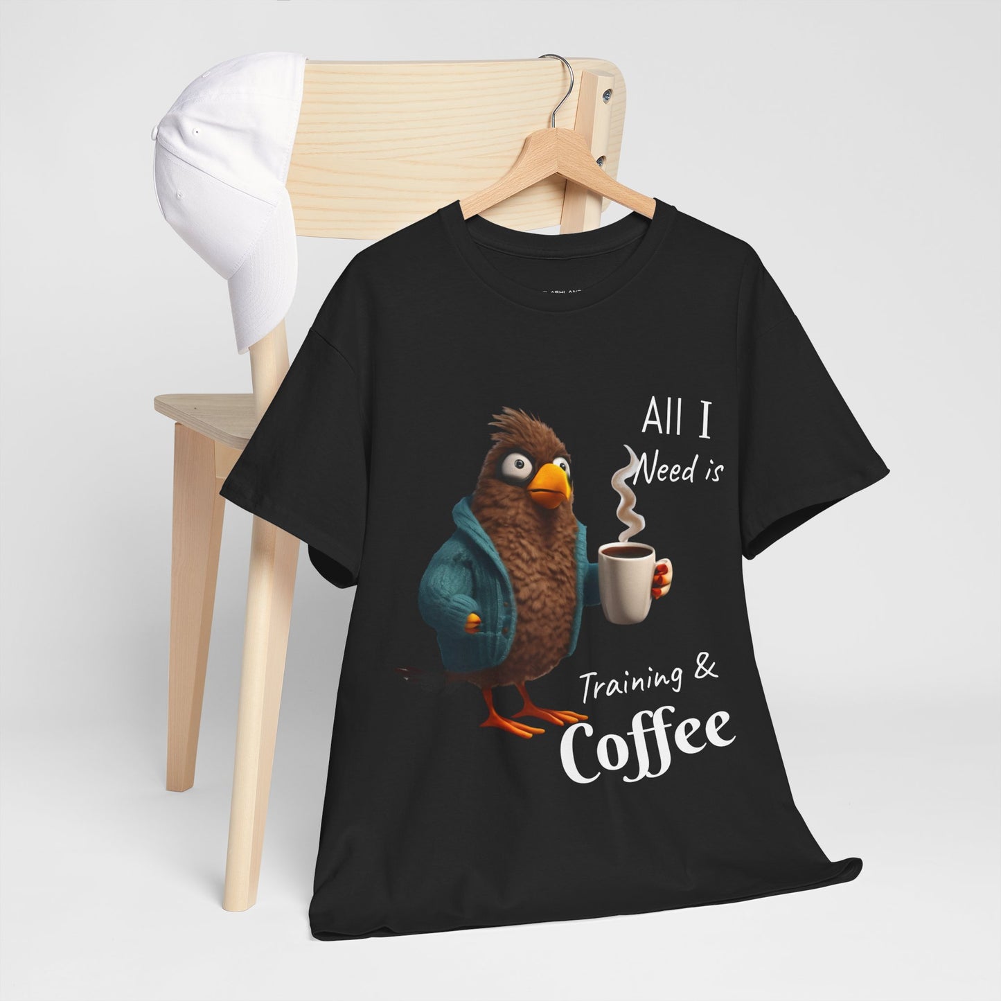 Camiseta con el mensaje "Todo lo que necesito es entrenamiento y café" - Camiseta de gimnasio Flashlander