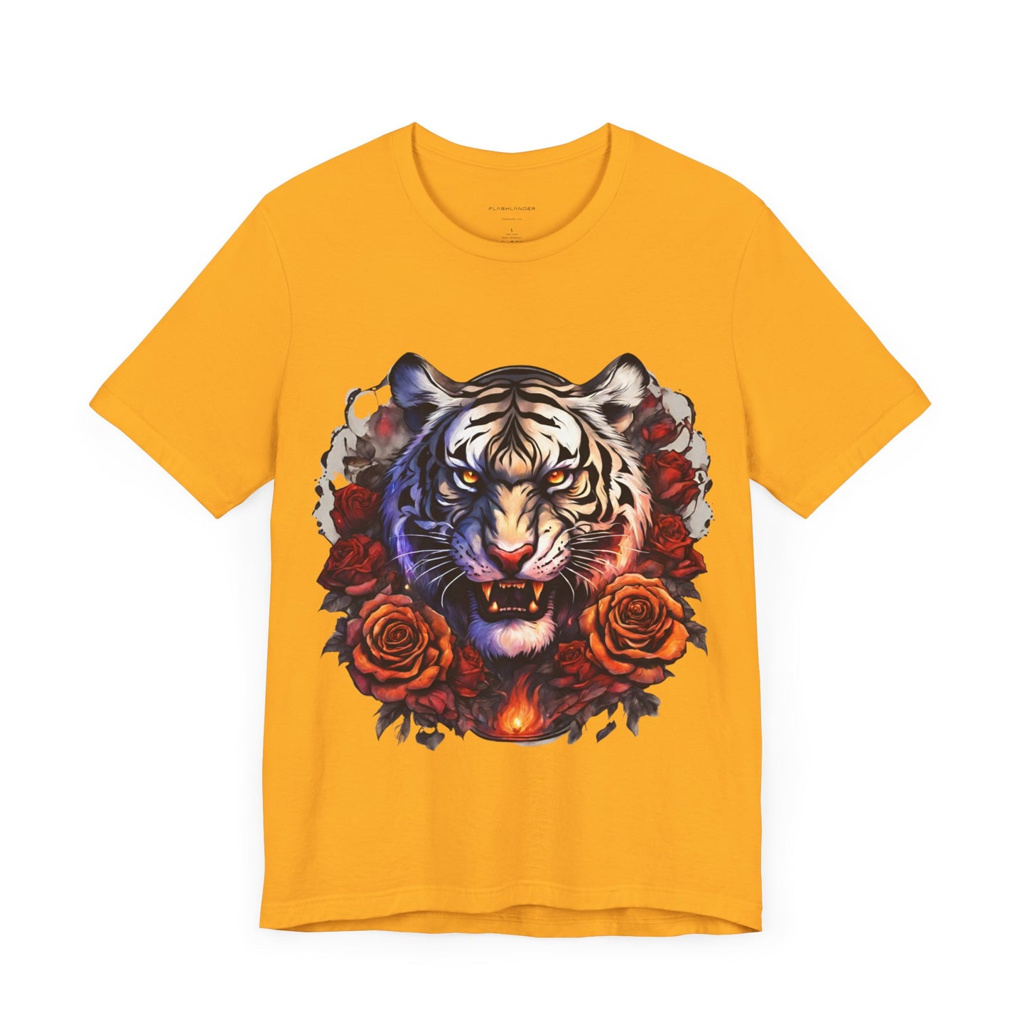 White Tiger Flames Flashlander Gym Shirt