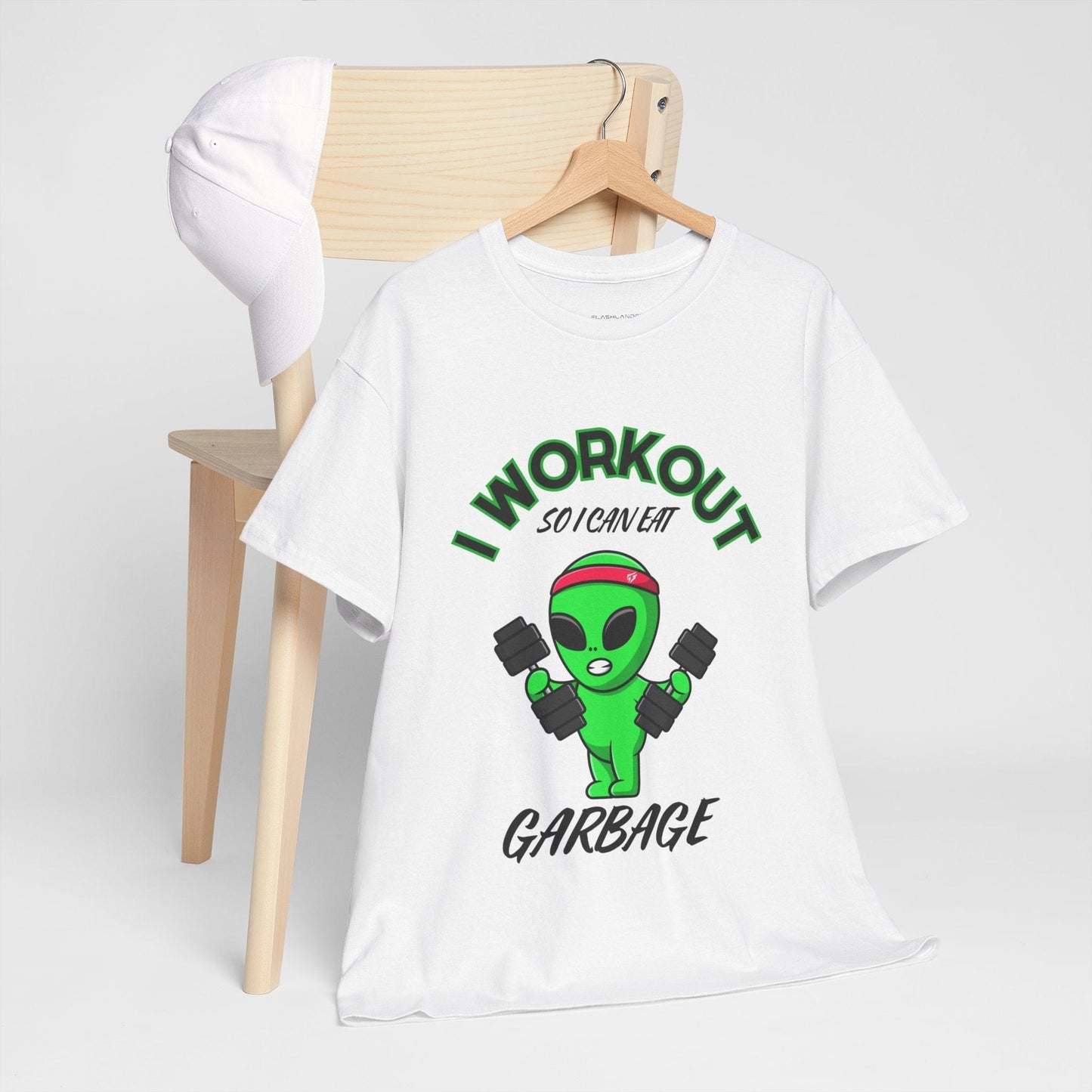 Alien I Workout So I Can Eat Garbage Graphic Tee Flashlander