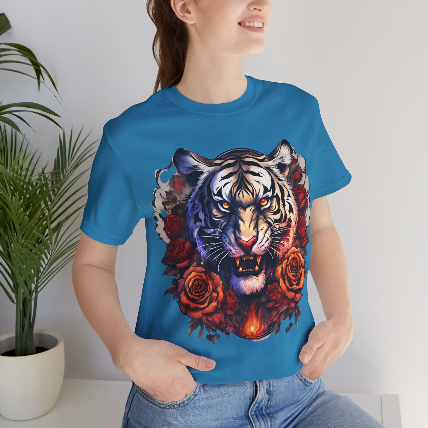 White Tiger Flames Flashlander Gym Shirt