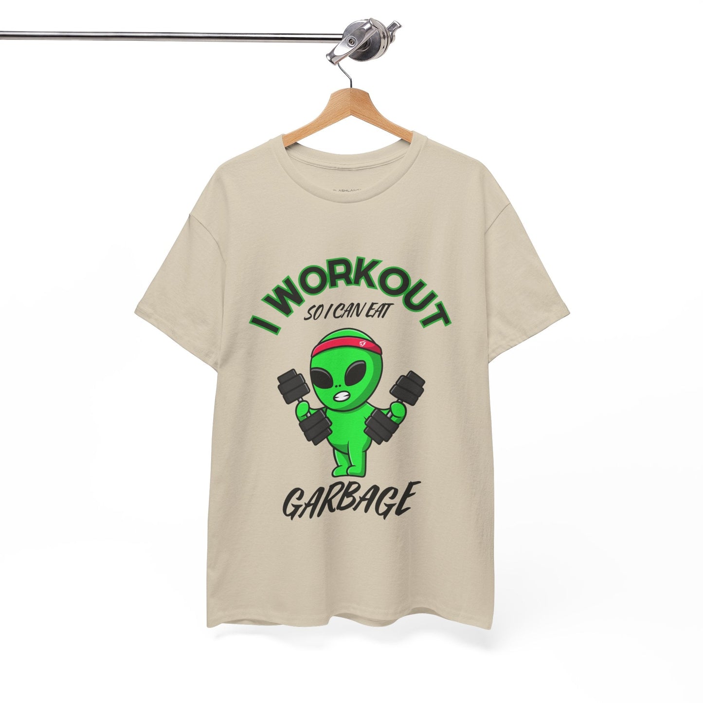 Alien I Workout So I Can Eat Garbage Graphic Tee Flashlander