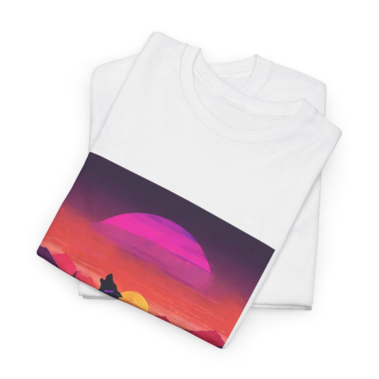 Wolf Majestic Sunset Gaphic Tee Flashlander