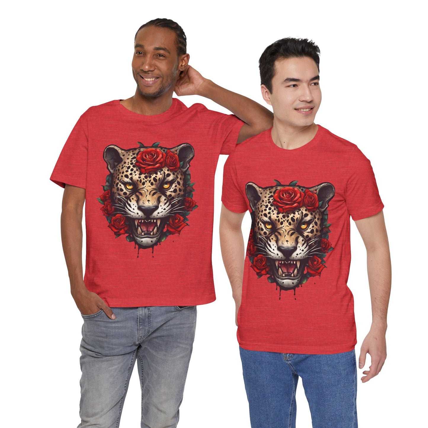 Jaguar Flames and Roses Graphic Tee Flashlander