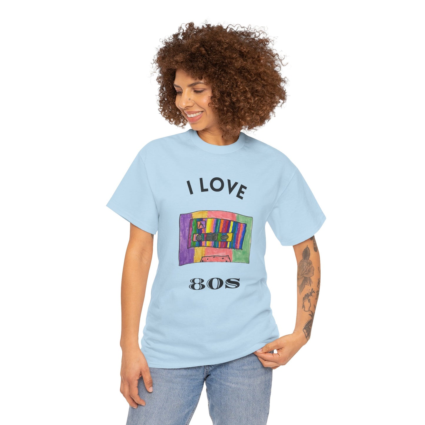 Retro Vibes Art Pop Cassette Tape I Love 80's - Flashlander Gym Shirt