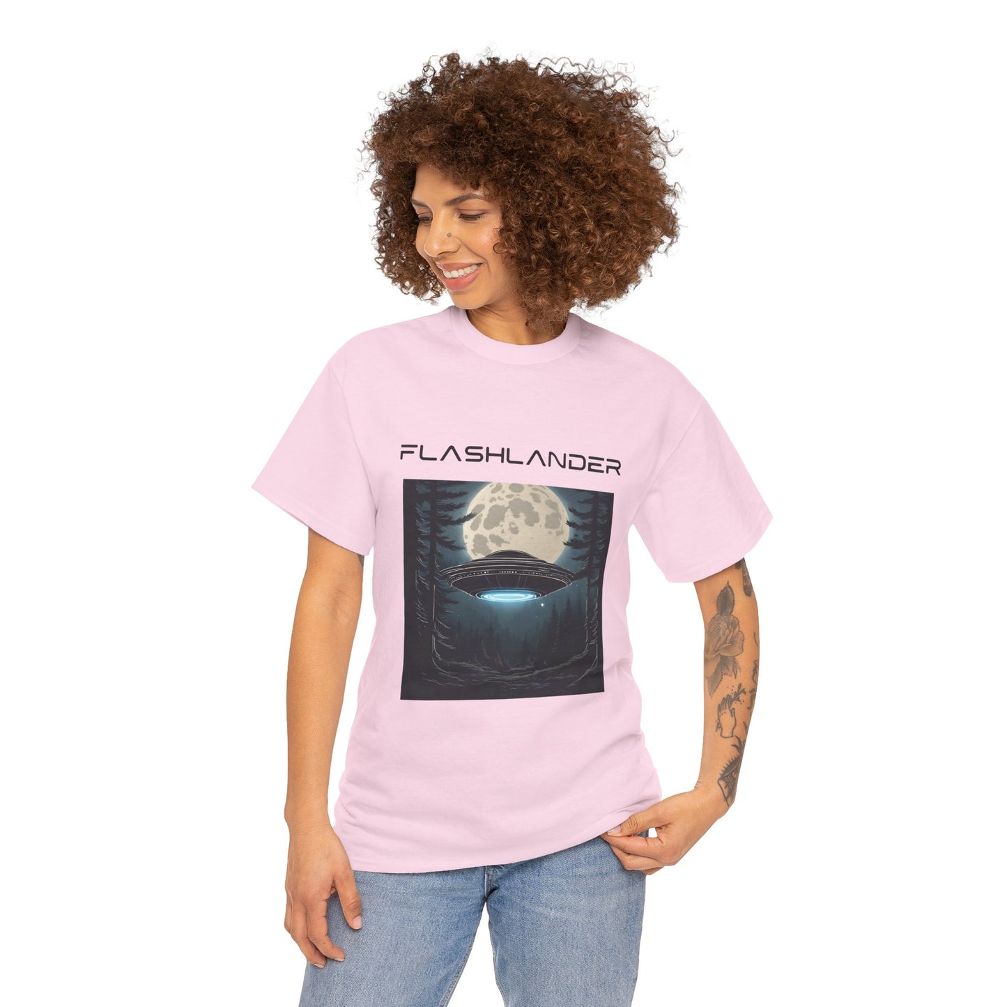 UFO Soaring Low in the Forest Tee Flashlander Gym Shirt