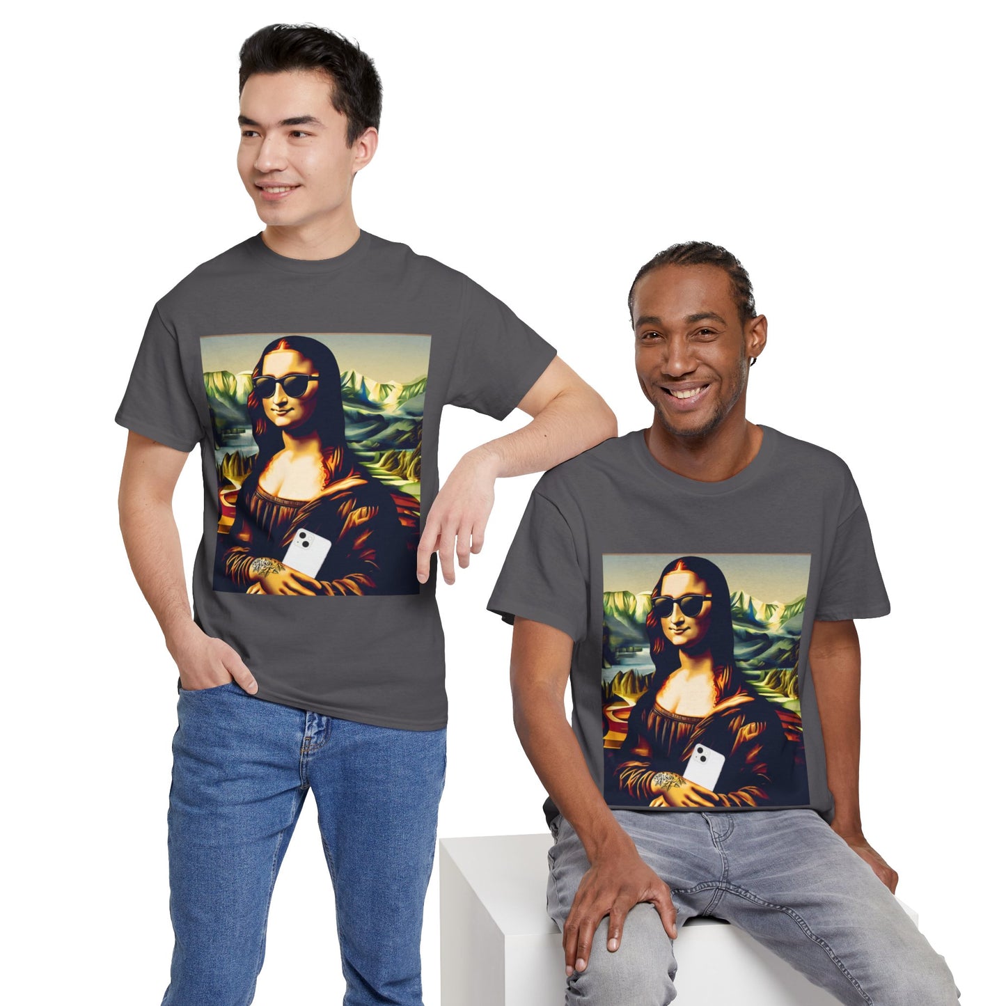 Camiseta deportiva de Flashlander: Mona Lisa moderna y divertida 